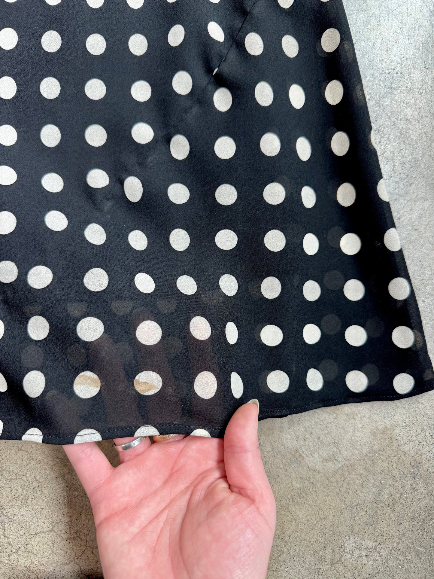 Vintage 1990s Ronni Nicole Polka Dot Maxi Dress | Medium