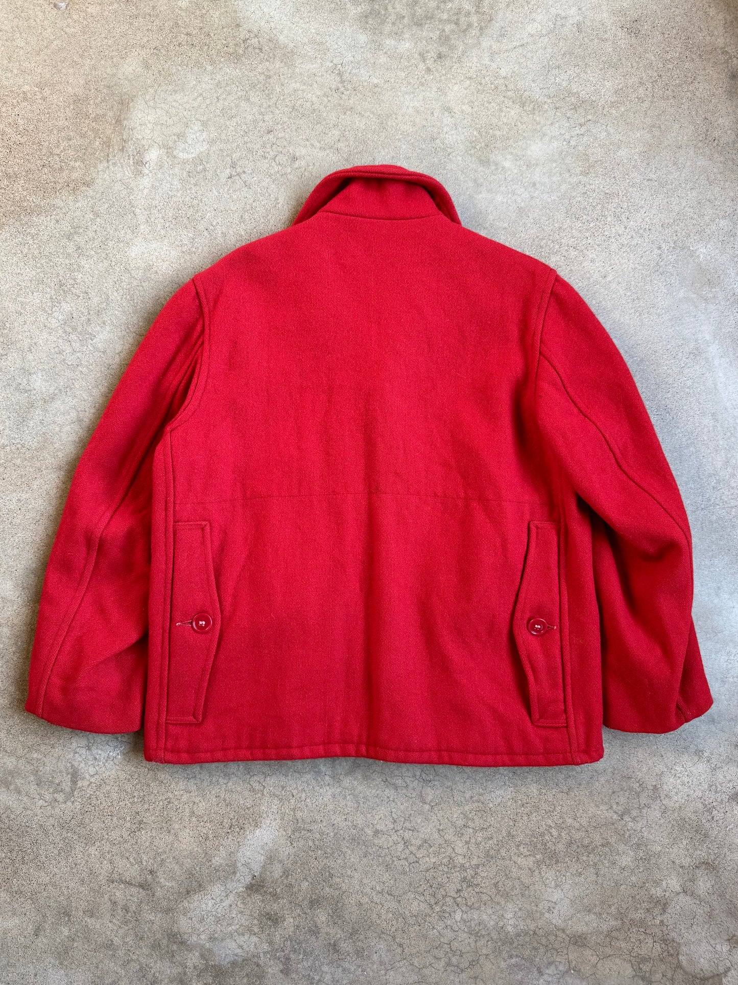 Vintage 1960s Sears Sportswear Red Wool Hunting Jacket | Large