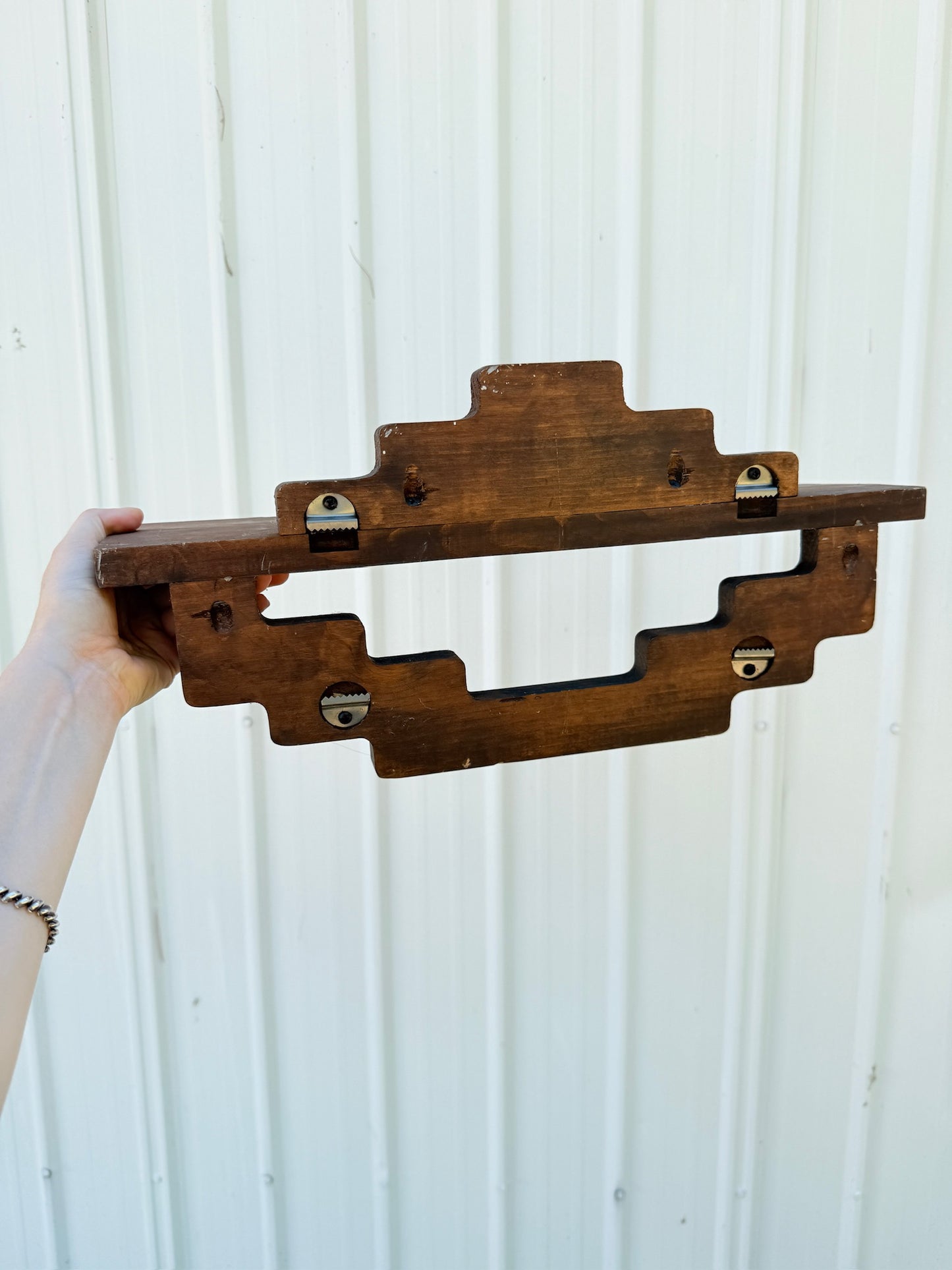Vintage 1960s Southwestern-Style Wooden Wall Shelf