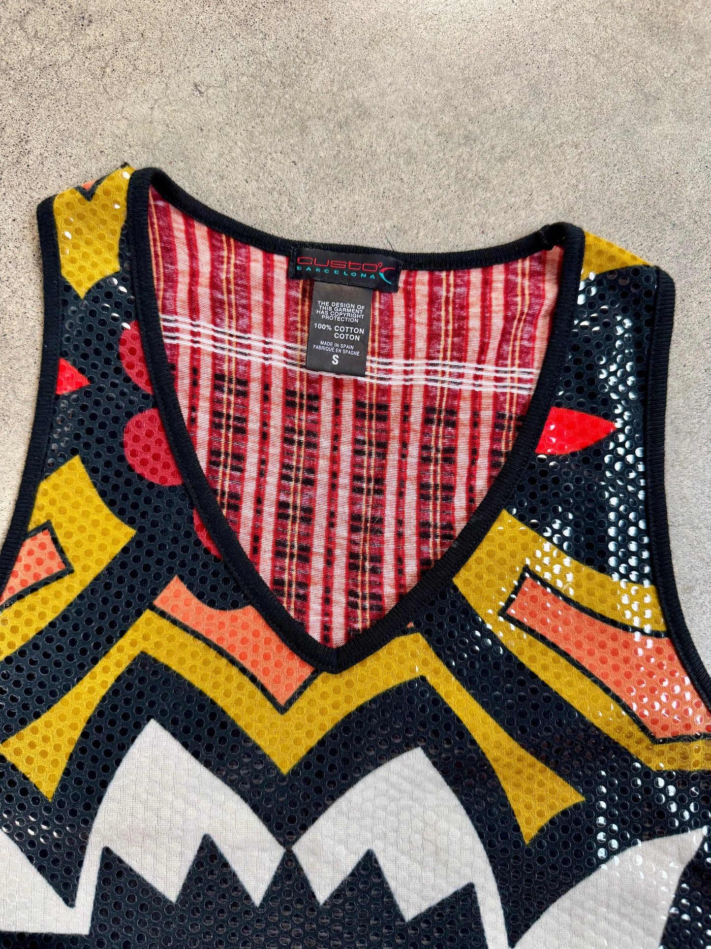 2000s Custo Barcelona Abstract Sequin Tank Top | Small