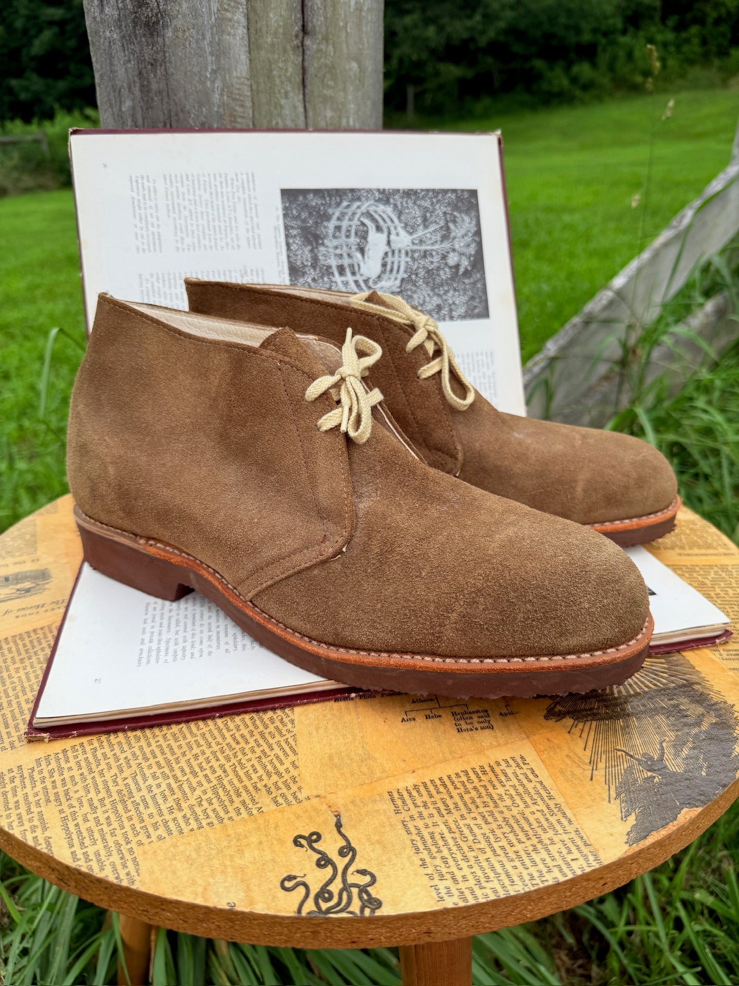 Vintage 1970s Iron Age Suede Leather Lace-Up Ankle Boots | Men’s 9.5