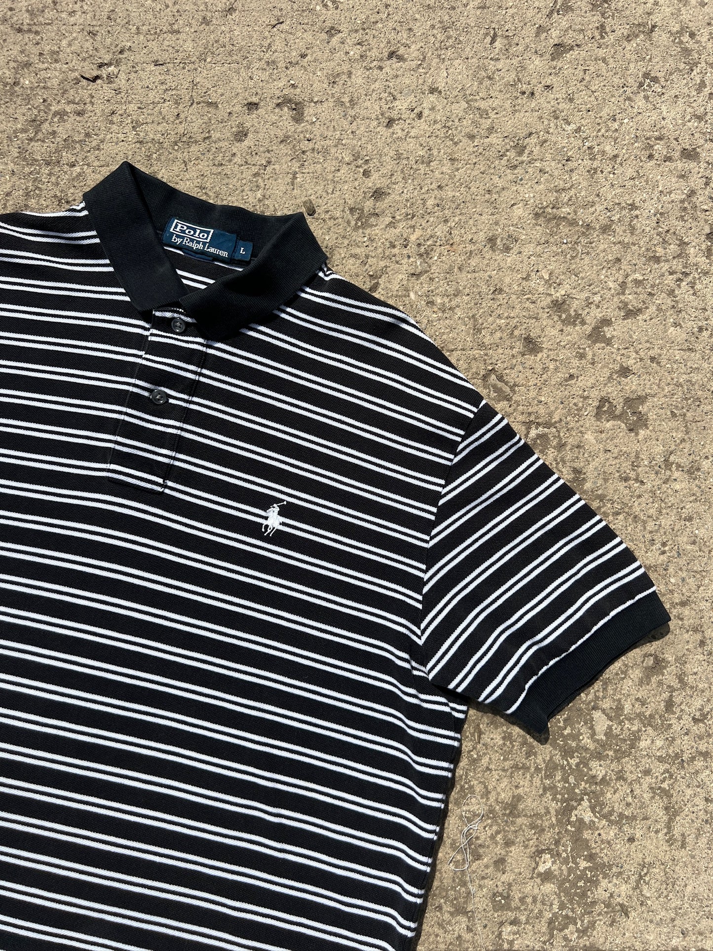 Vintage 1990s Polo Ralph Lauren Striped Polo Shirt | Large