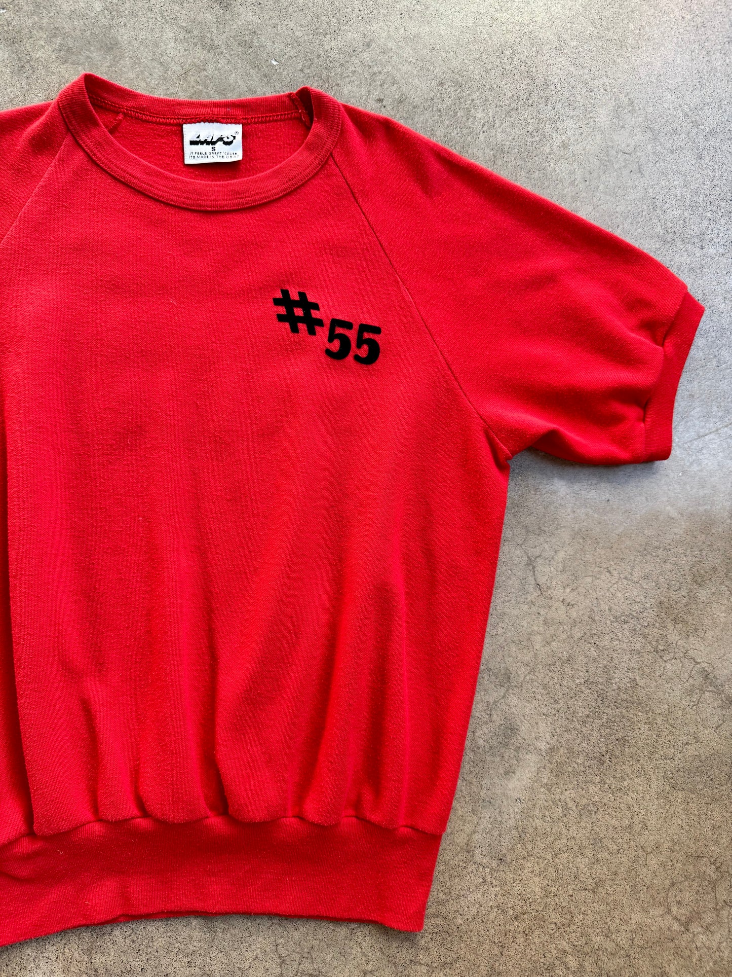 Vintage 1970s “Demons Superbowl Champs” Red Short Sleeve Crewneck Sweatshirt | Small