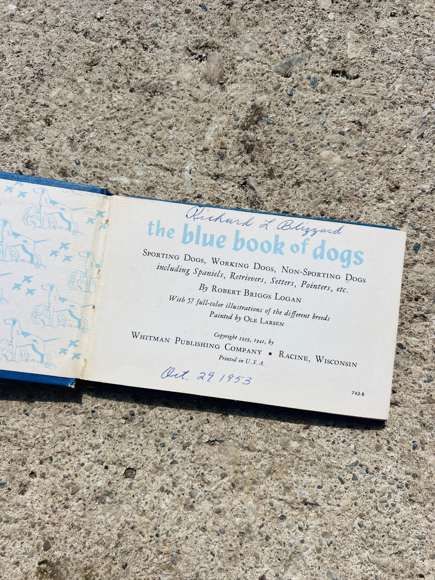 Vintage 1940s The Blue Book of Dogs