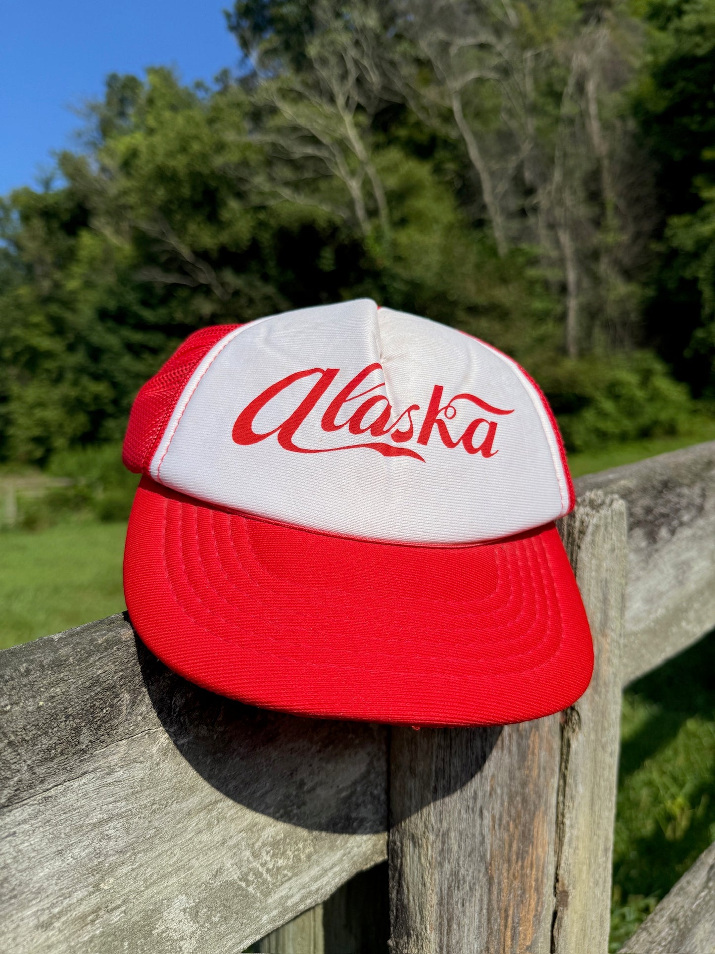 Vintage 1970s Red & White Alaska Trucker Hat