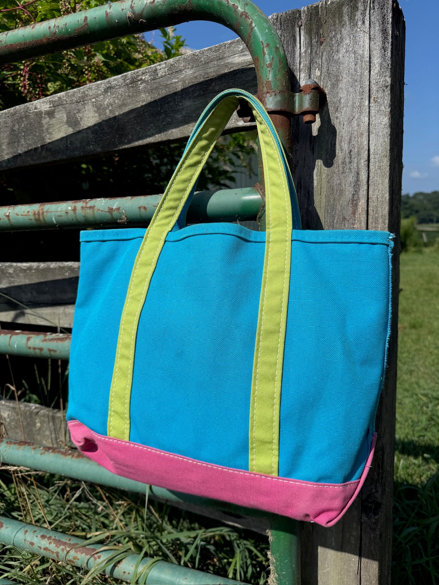 Vintage 1990s L.L. Bean Color-Block Boat & Tote Bag