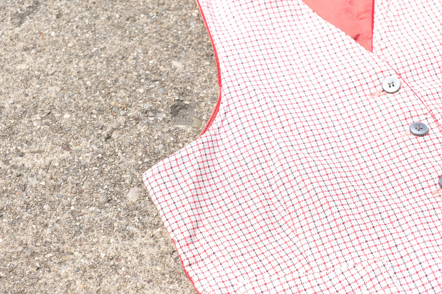 Vintage Reversible Red Velvet Plaid Vest | Small