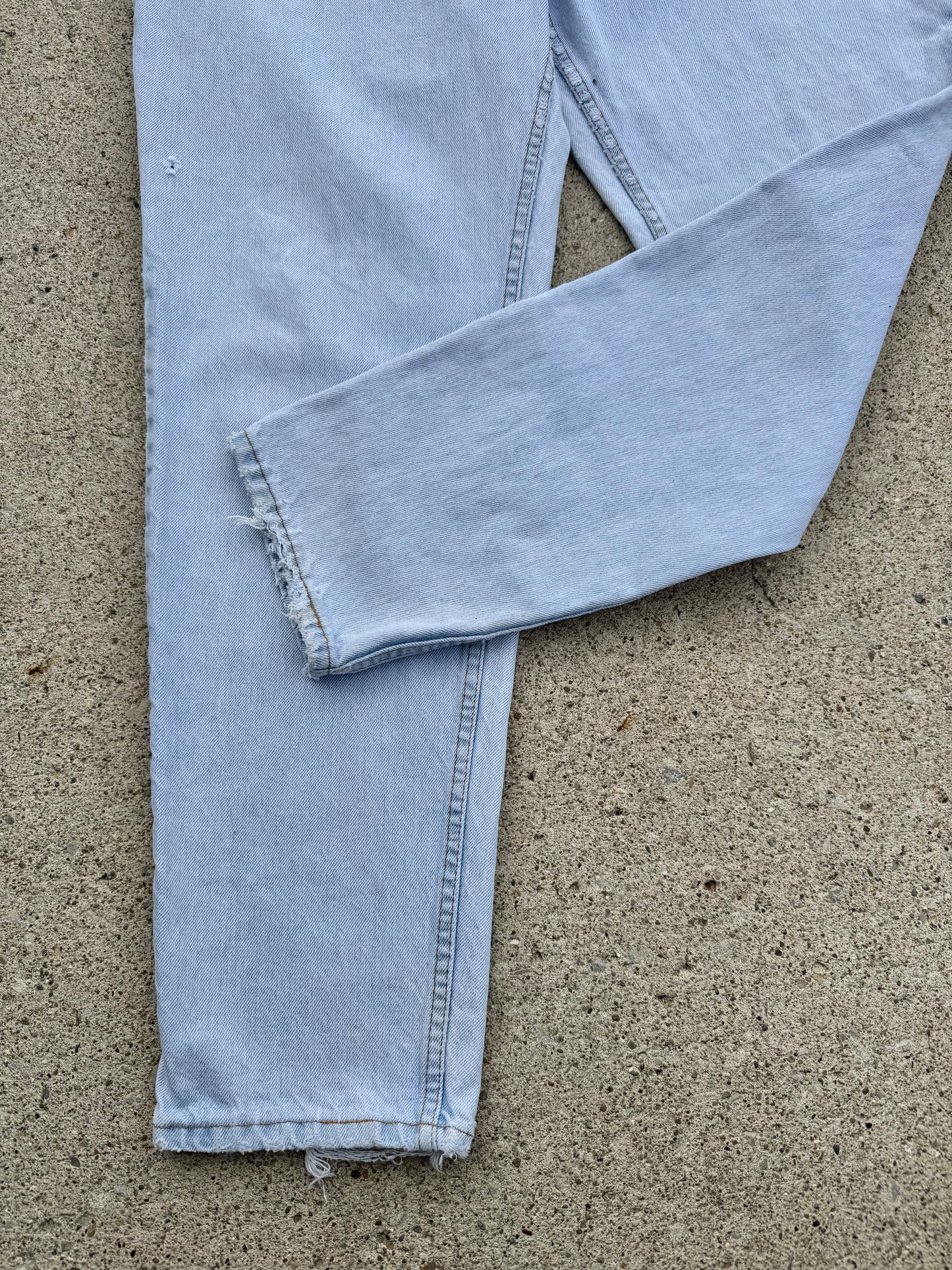Vintage 1990s Levi’s 551 Distressed Light Wash Jeans | Waist 36”