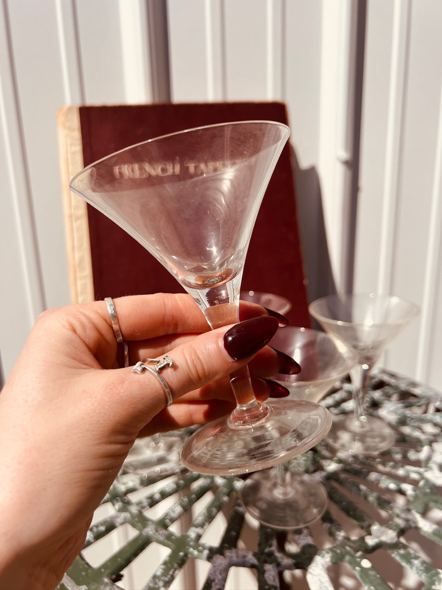 Vintage 1950s MCM Wide Rim Martini Glasses | Set of 5