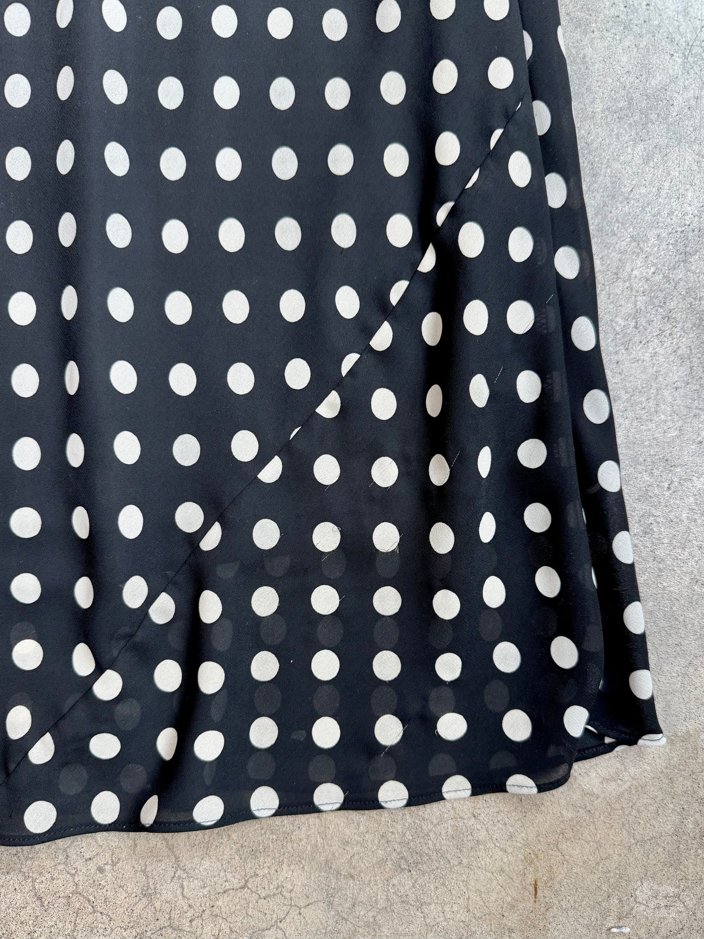 Vintage 1990s Ronni Nicole Polka Dot Maxi Dress | Medium
