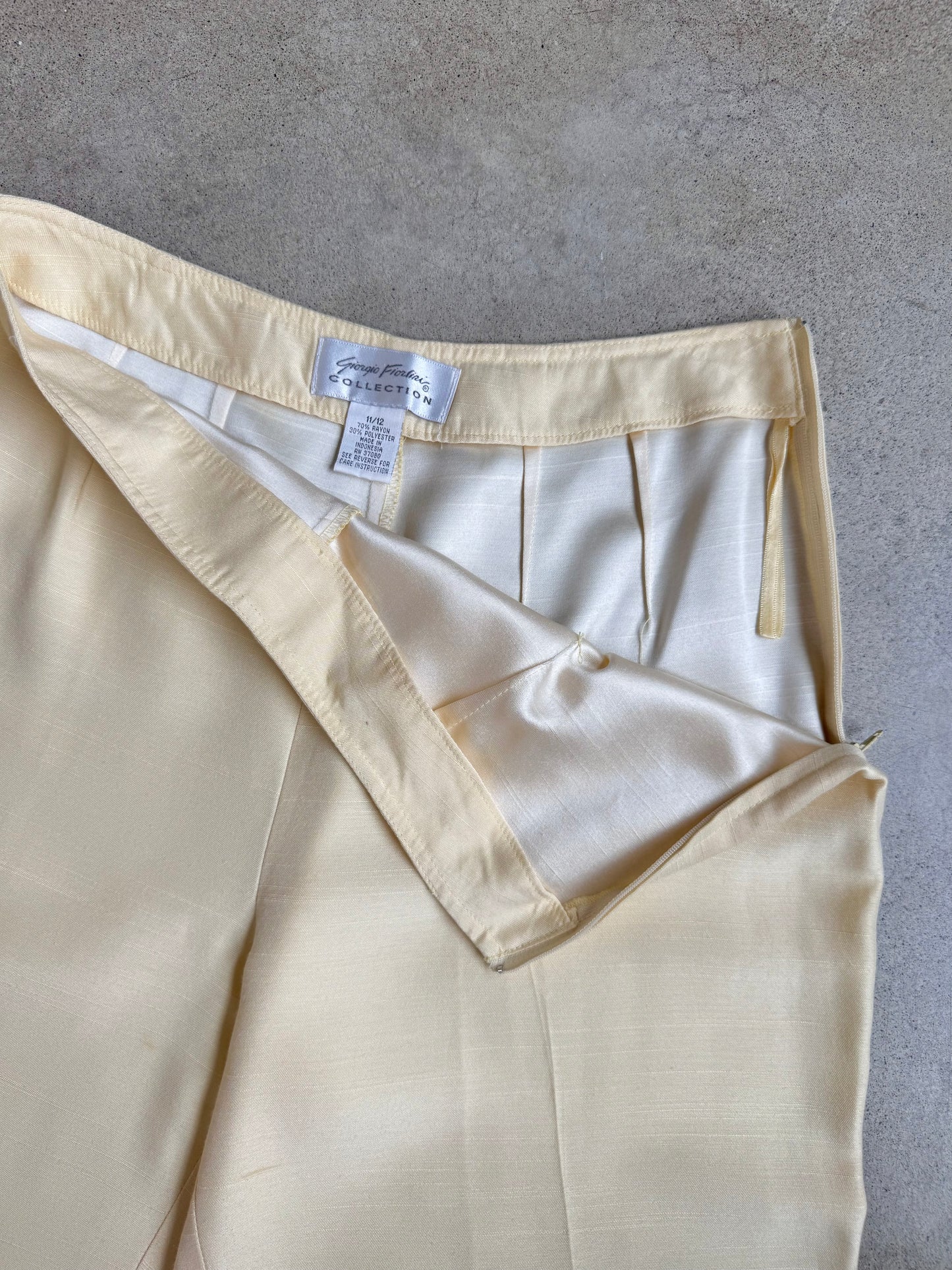 Vintage 1990s Giorgio Fiortini Butter Yellow Tank Top & Pant Set | Medium