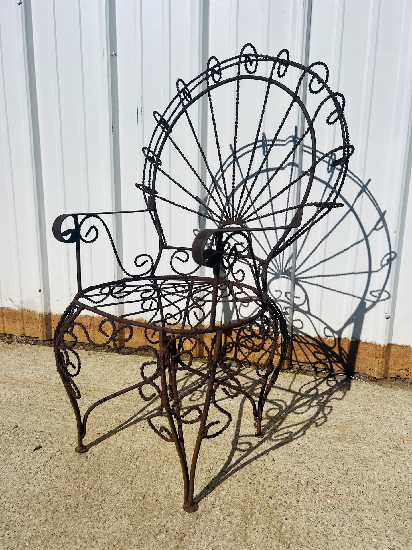Vintage 1950s Salterini Wrought Iron Children’s Peacock Chair