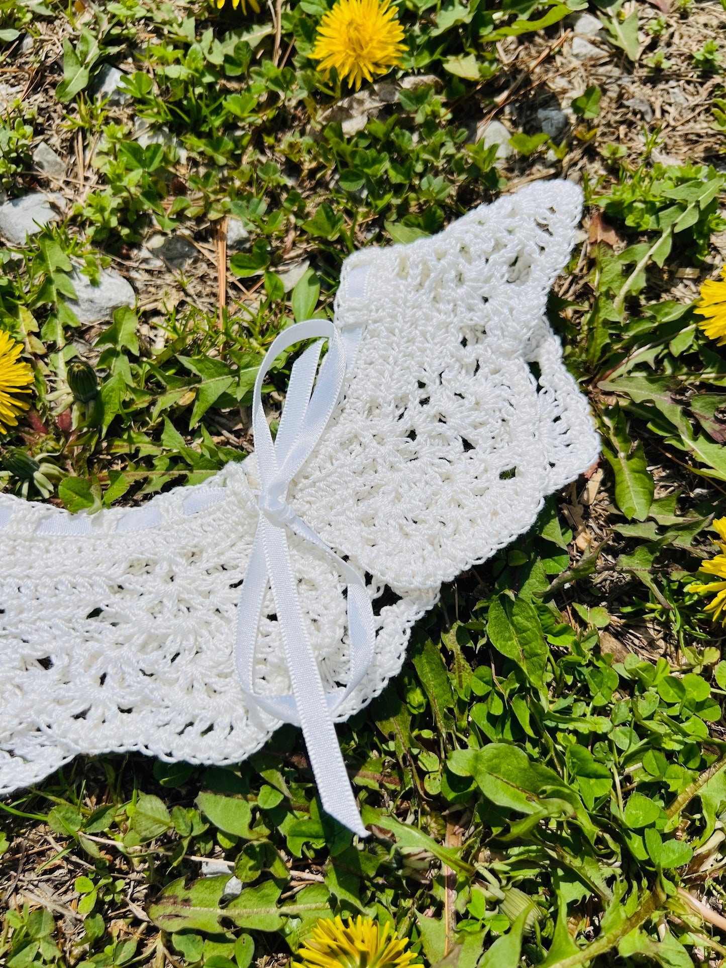Victorian Style Crochet Collar -Small w/ Bow