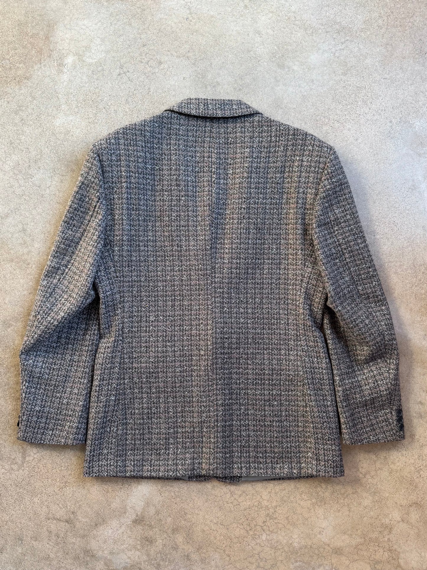 Vintage 1980s Public Notices Grey Wool Tweed Sport Coat | 40