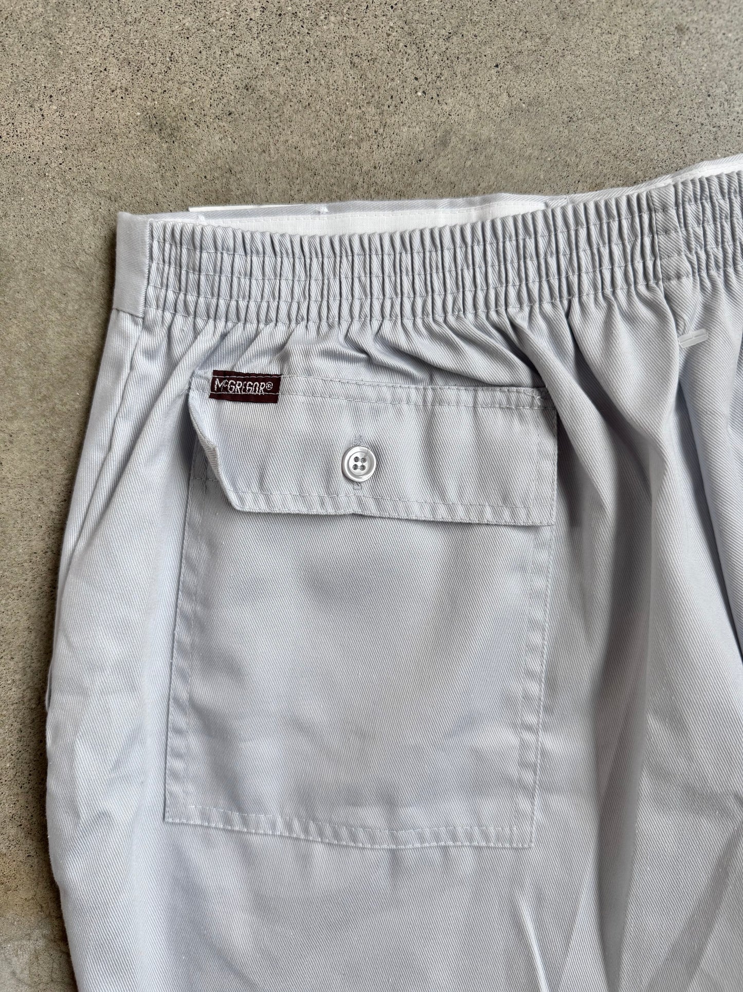 Vintage 1960s Deadstock McGregor Grey Chino Shorts | Large