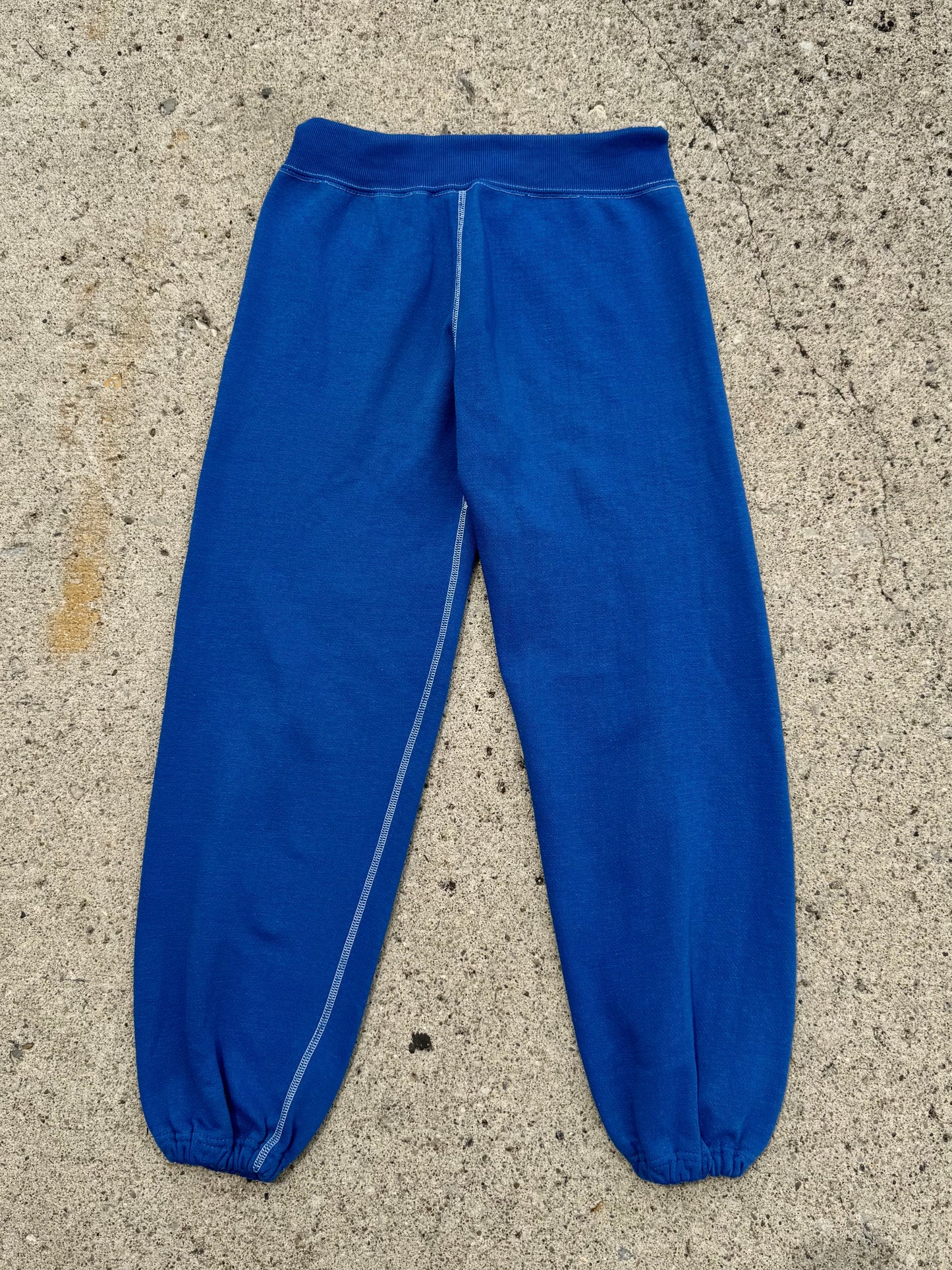 Vintage 1980s Blue Contrast Stitch Drawstring Jogger Sweatpants | Small