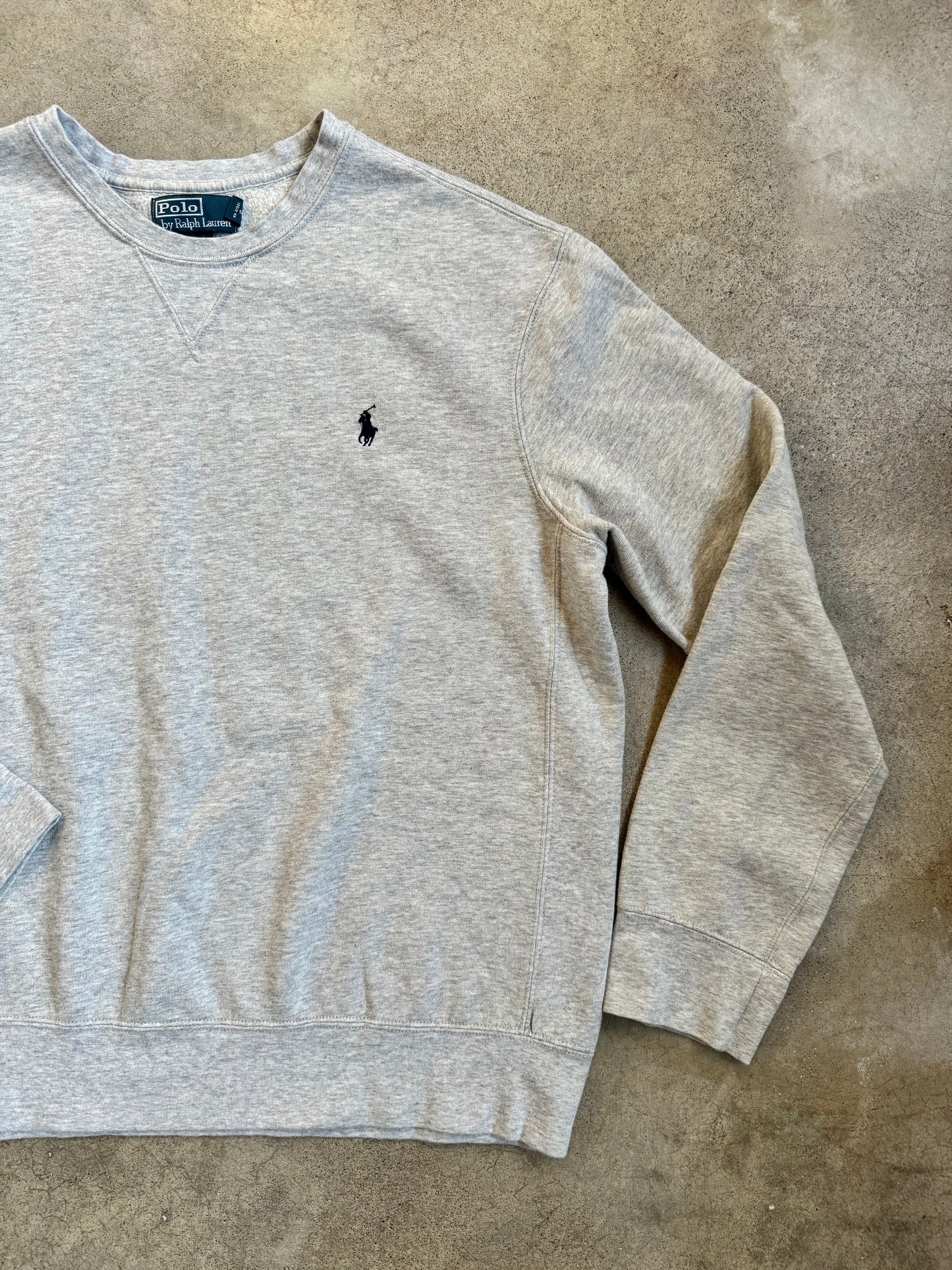 Vintage 1990s Polo Ralph Lauren Grey Crewneck Sweatshirt | XL