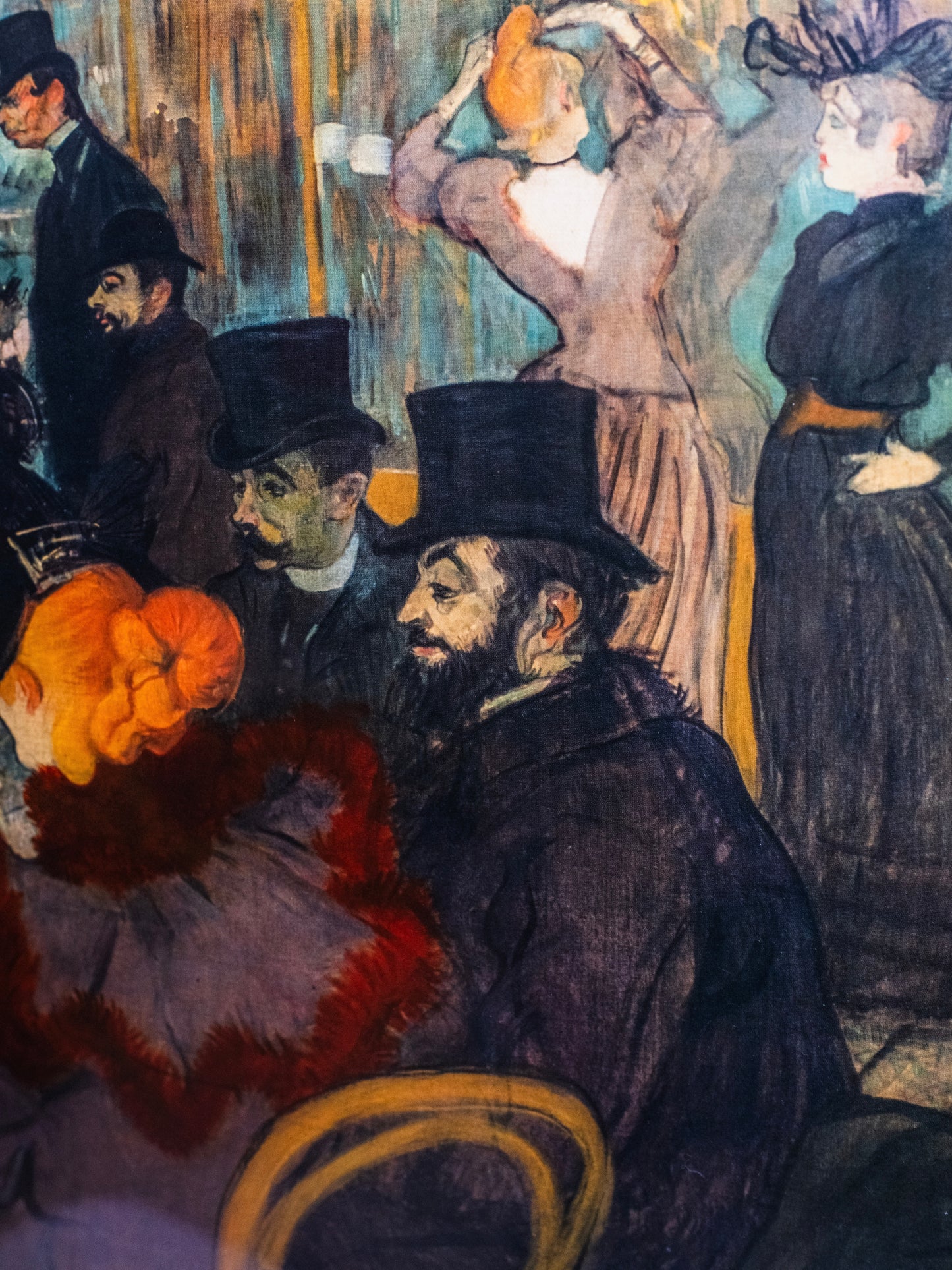 Vintage 1940s Framed Moulin Rouge by Lantrec for Lazarus Print Artwork