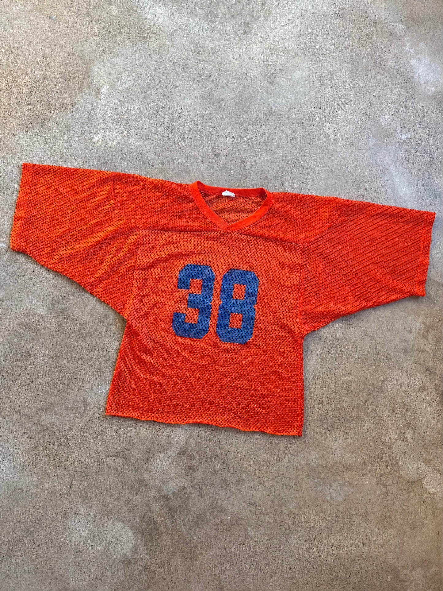 Vintage 1980s Jesco Orange Mesh #38 Football Jersey | Medium