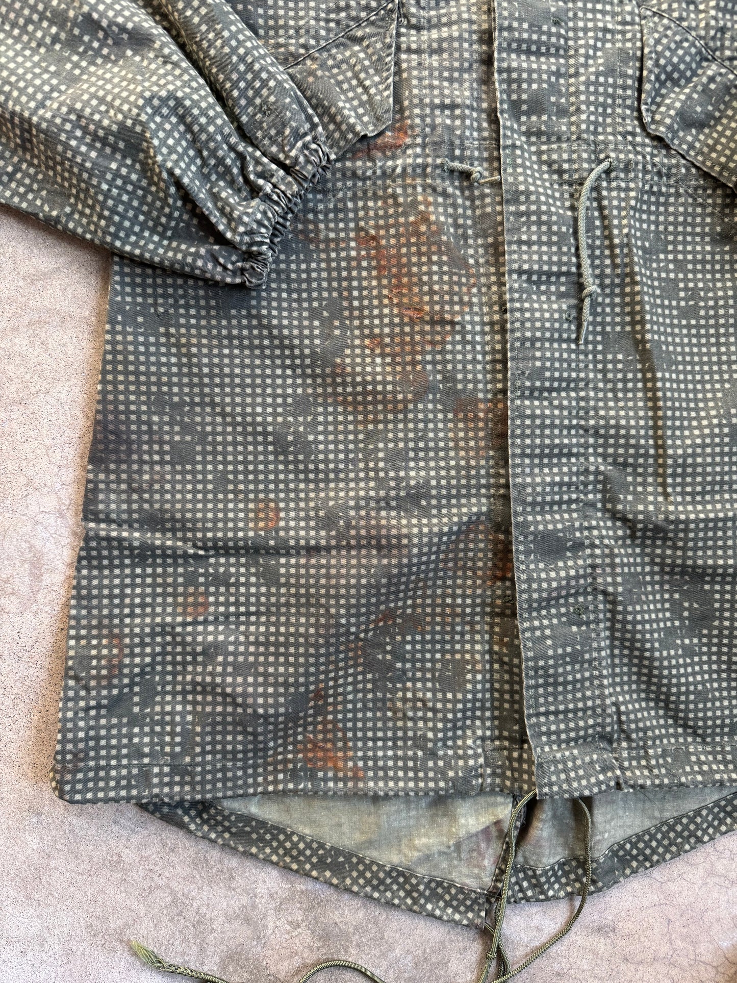 Vintage Military Issue Night Camouflage Hooded Parka | Operation Desert Storm Embroidered Back