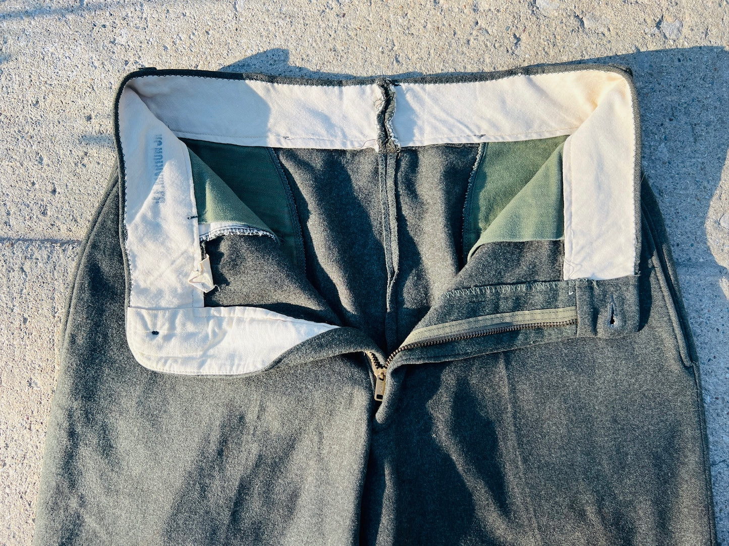 Vintage 1940s/50s Military Wool Trousers | Waist 30”