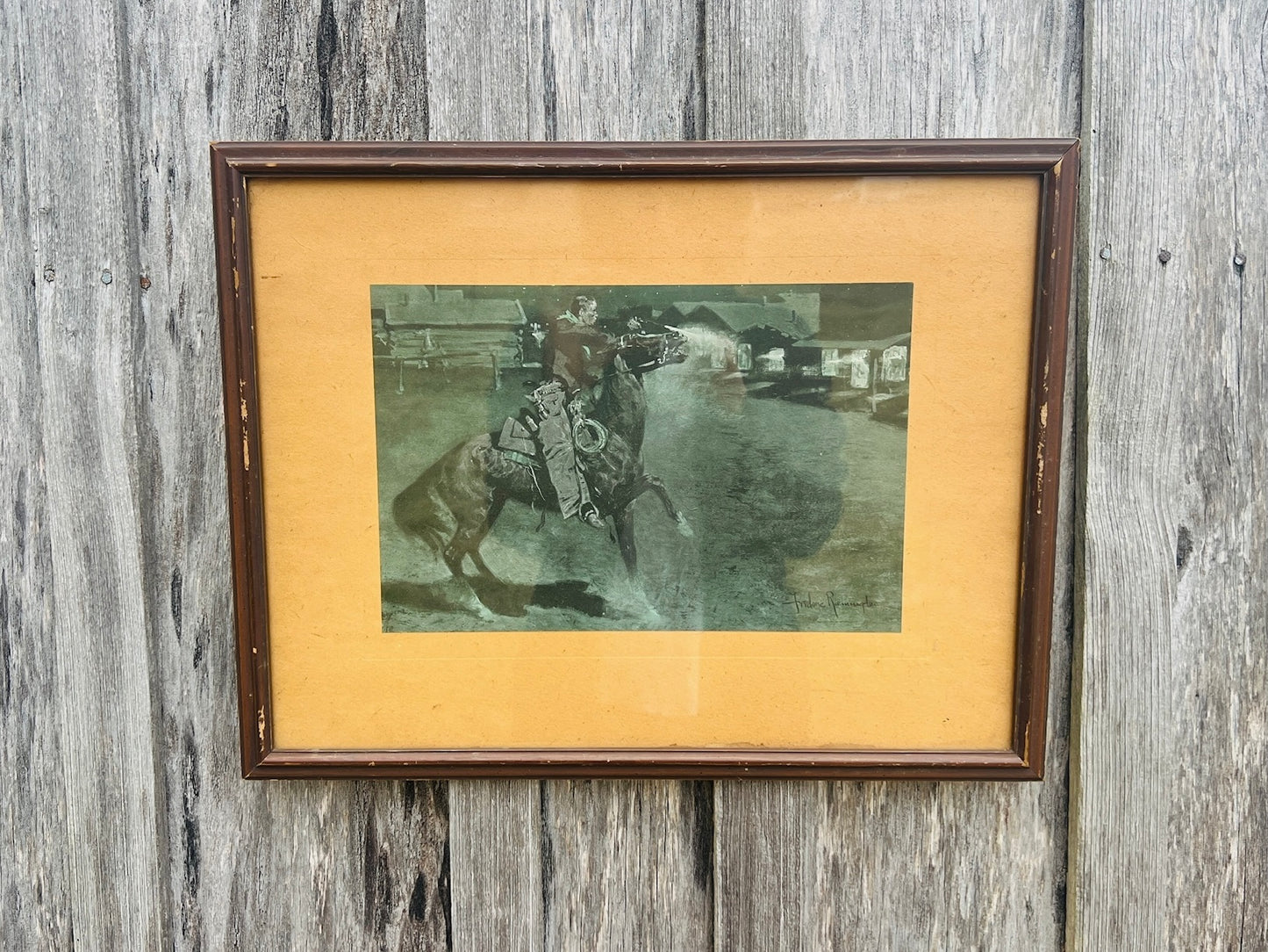 1906 Frederic Remington "An Argument With The Town" Framed Art