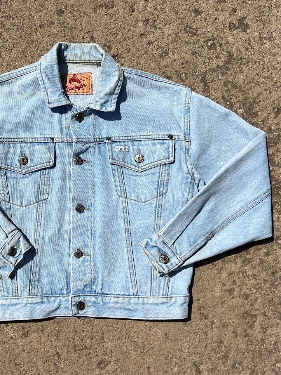 Vintage 1980s Wrangler Light Wash Denim Jacket | Small