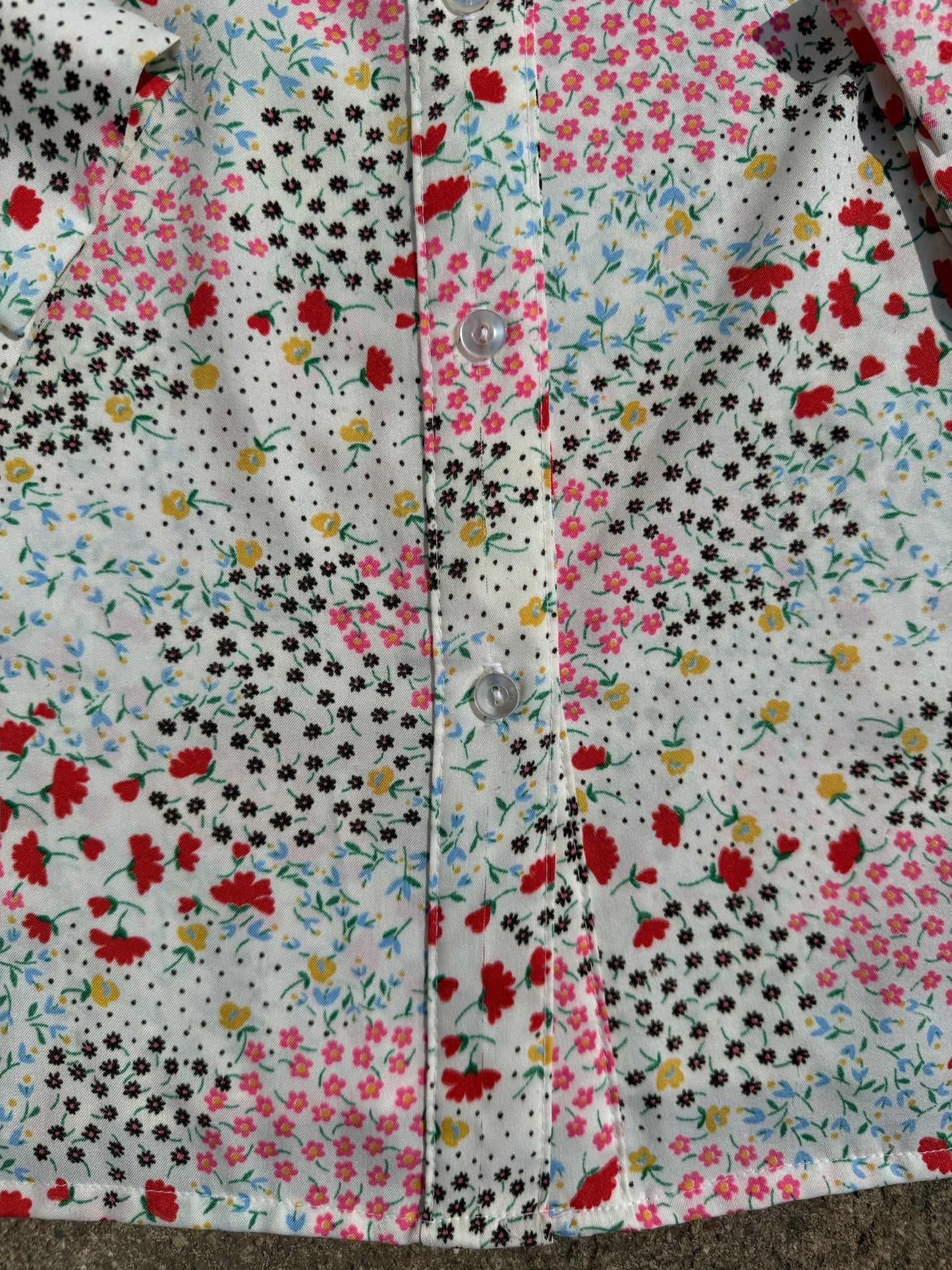 80's Cadisport Brand Floral Blouse | L