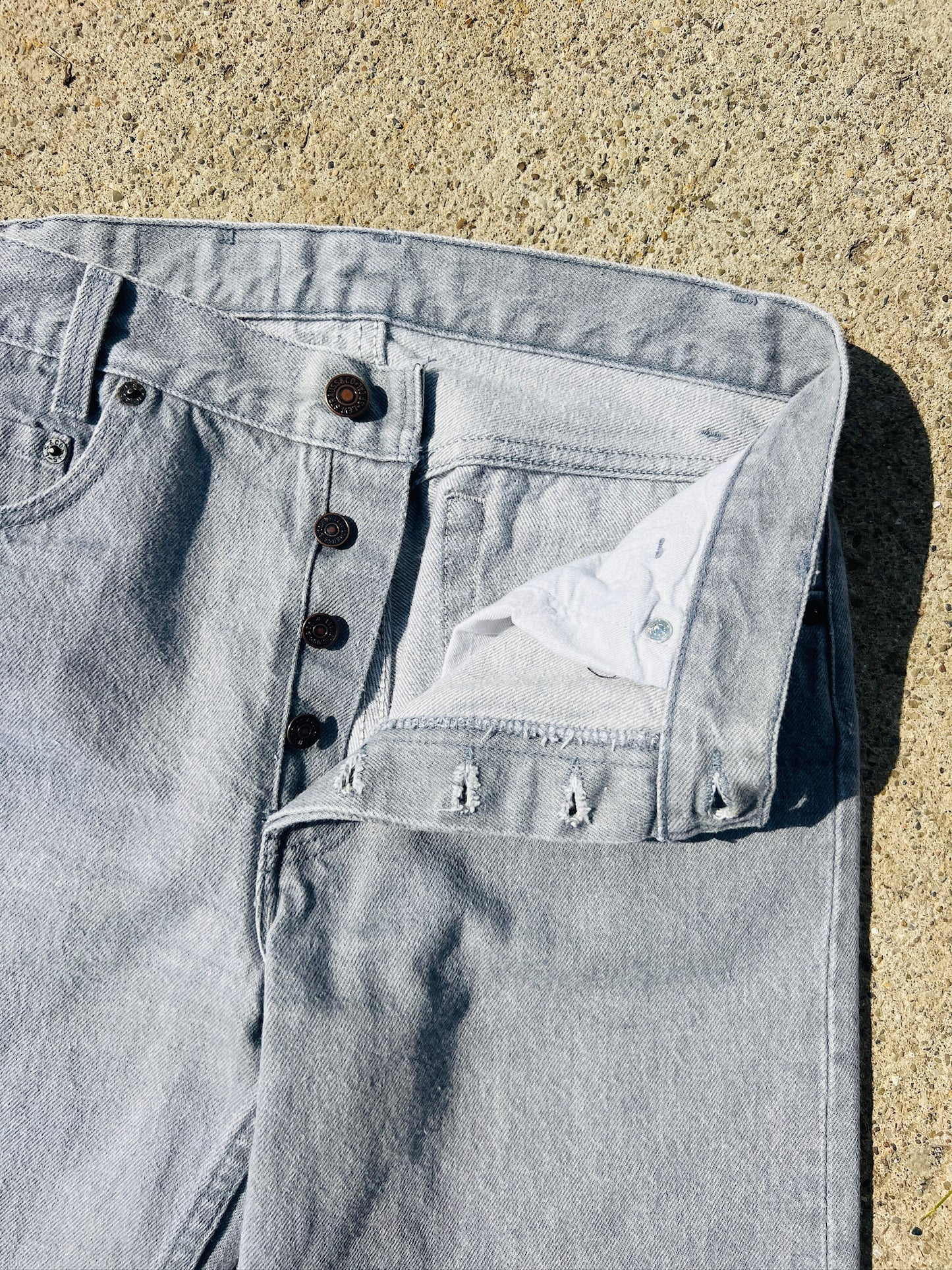 Vintage 1990s Levi's Student Button Fly Grey Jeans | Waist 29