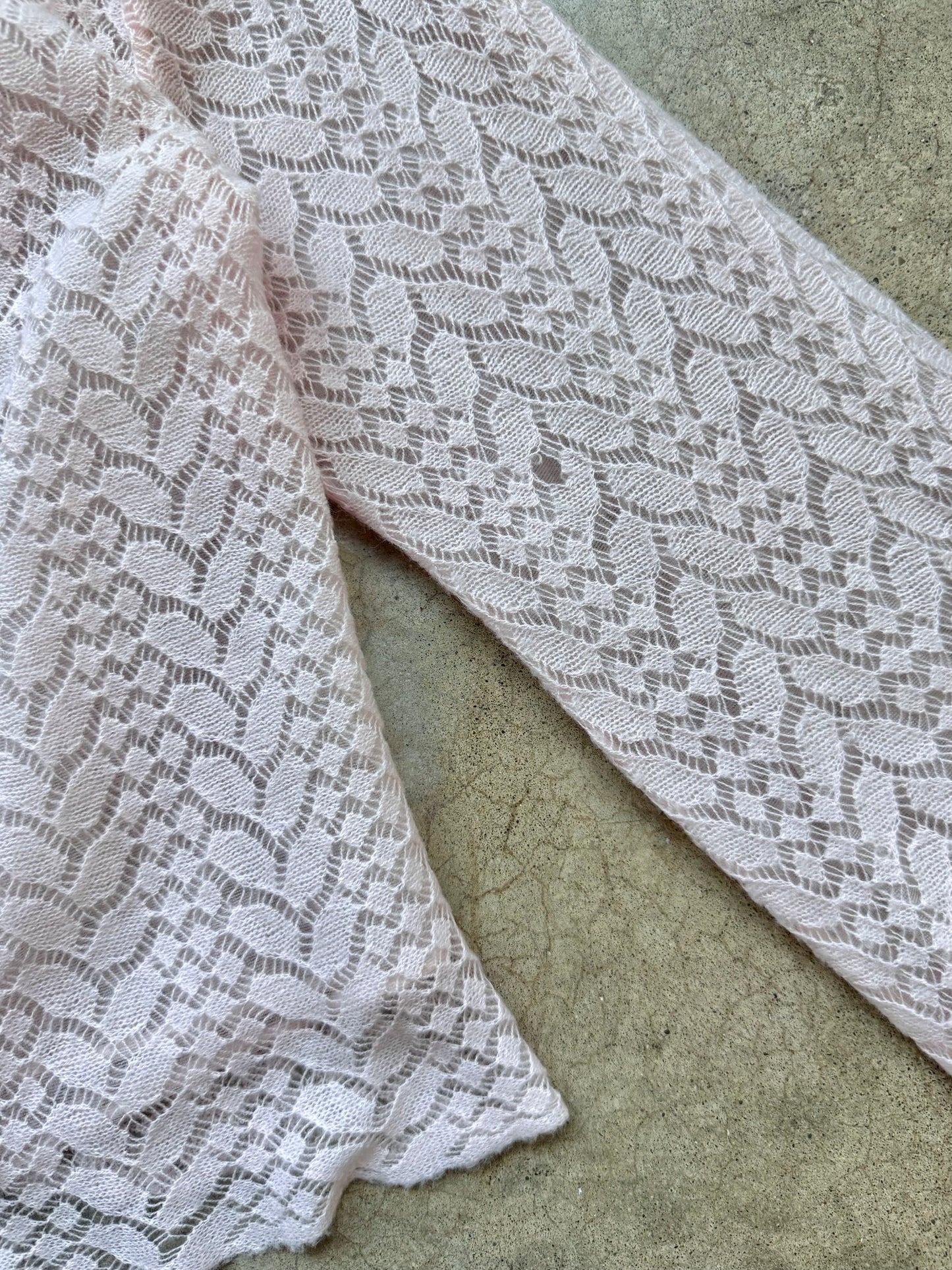 Vintage 1960s Baby Pink Knit Bed Jacket Cardigan | Small