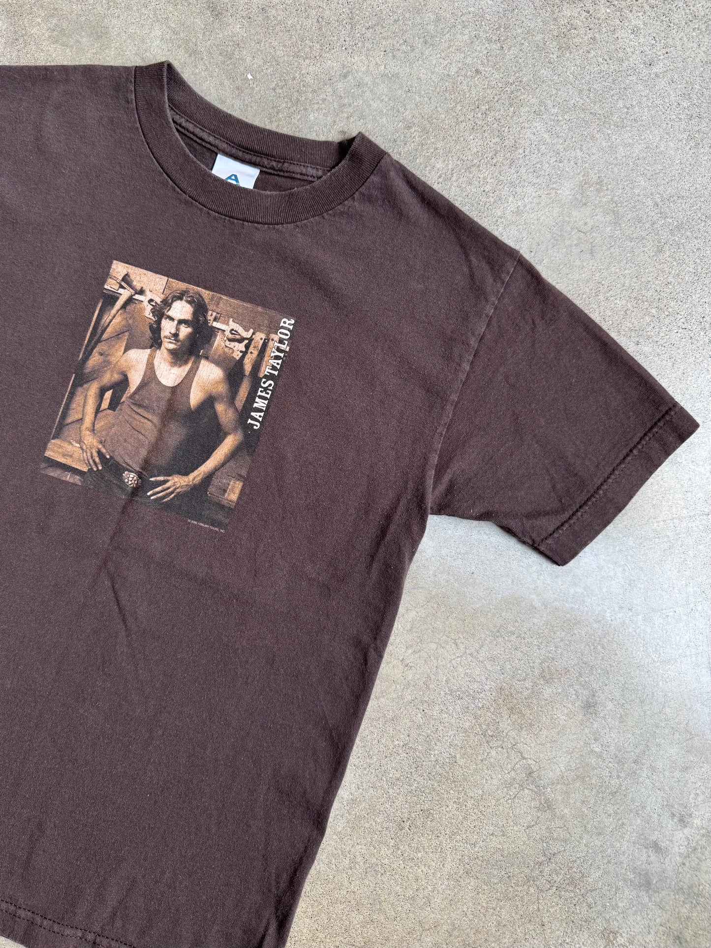 2000s James Taylor Brown Cotton Graphic Tee | Small