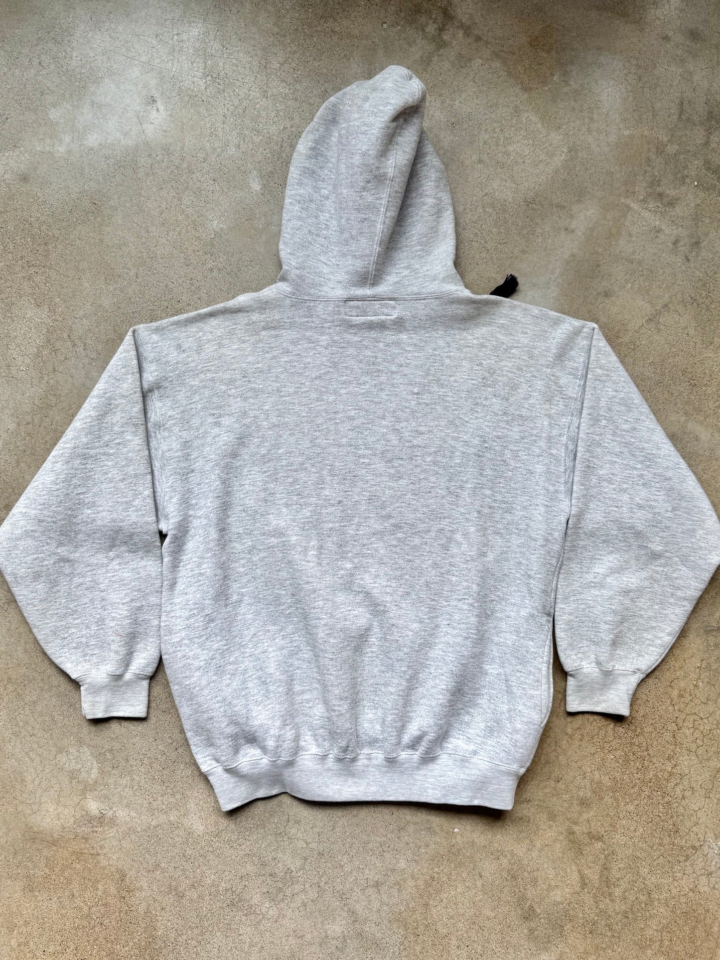 Vintage 1990s Boss America Grey & Navy Hoodie Sweatshirt | Medium
