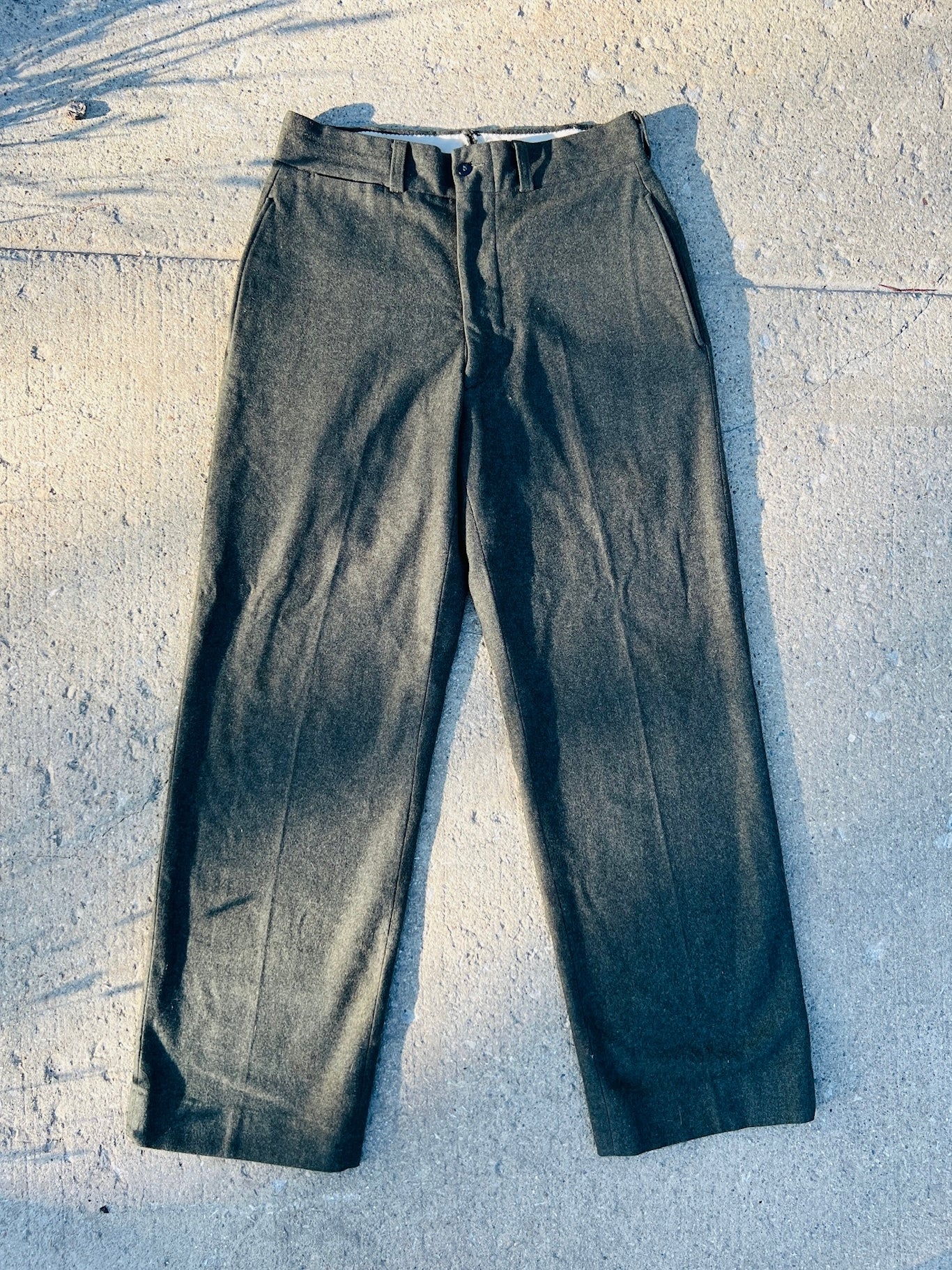 Vintage 1940s/50s Military Wool Trousers | Waist 30”