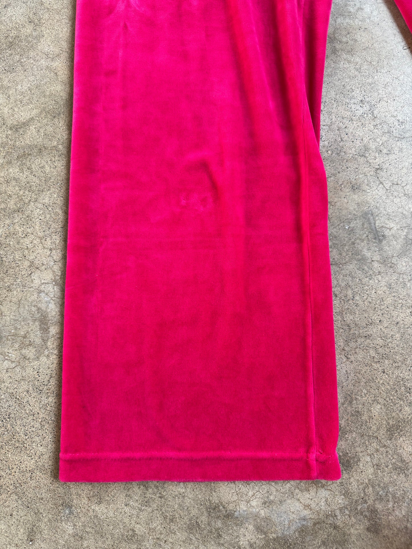 2000s Juicy Couture "Elle Woods" Bedazzled Monogram Hot Pink Velour Tracksuit | Medium