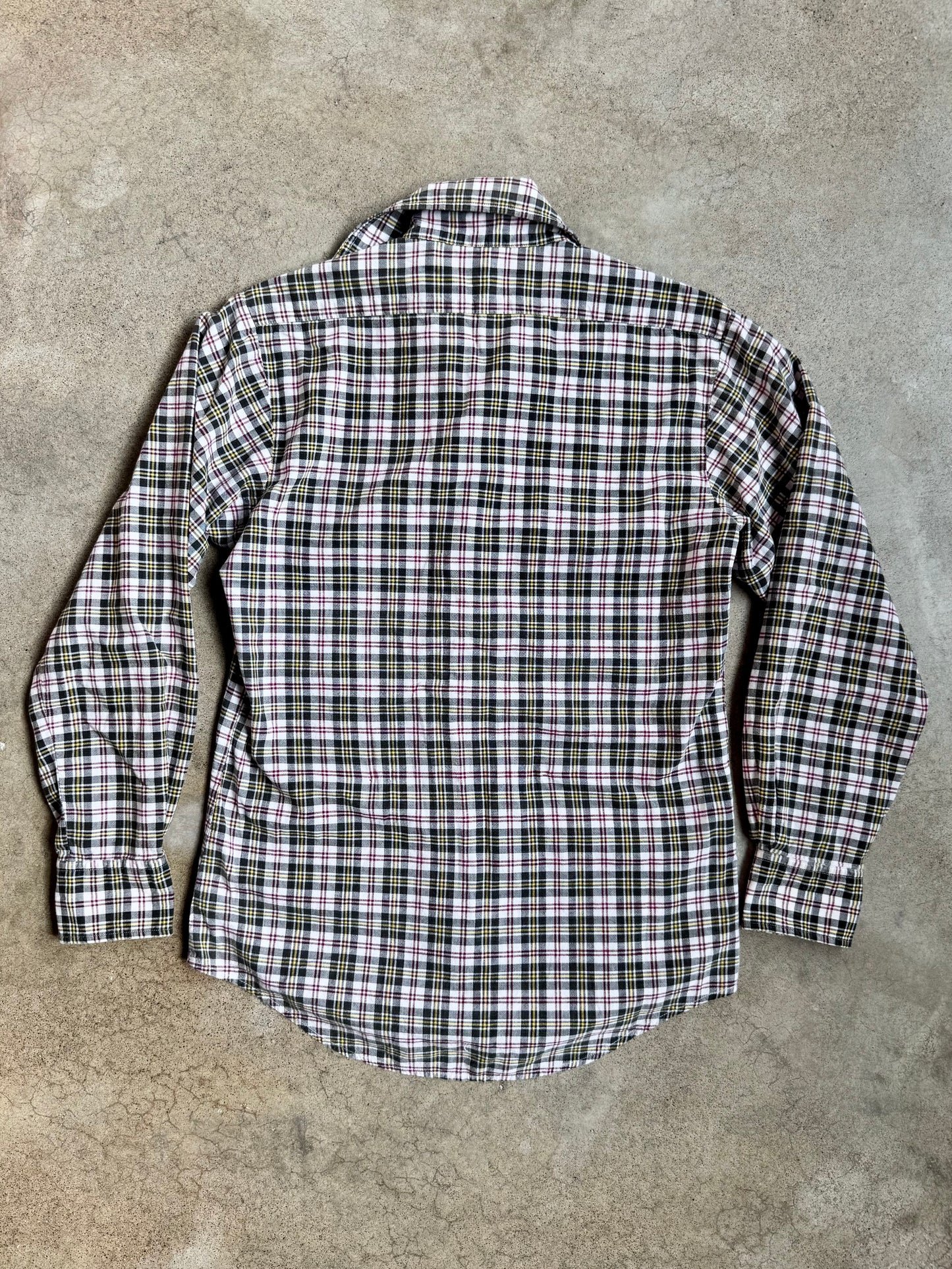Vintage 1960s Arkon Plaid Worn Cotton Button-Up Shirt | Small