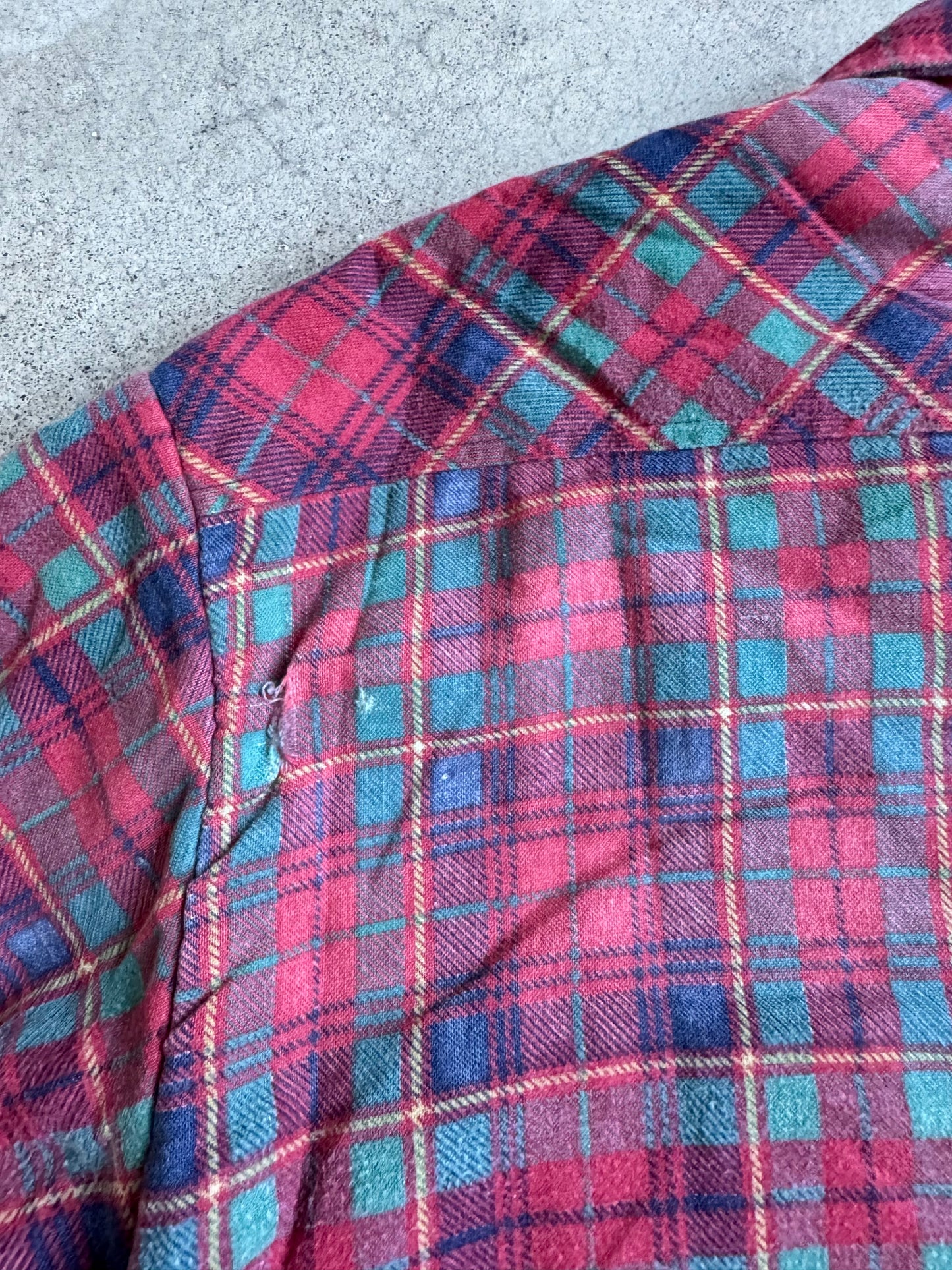 Vintage 1980s Williams Bay Red Plaid Insulated Flannel Shirt Jacket | XL