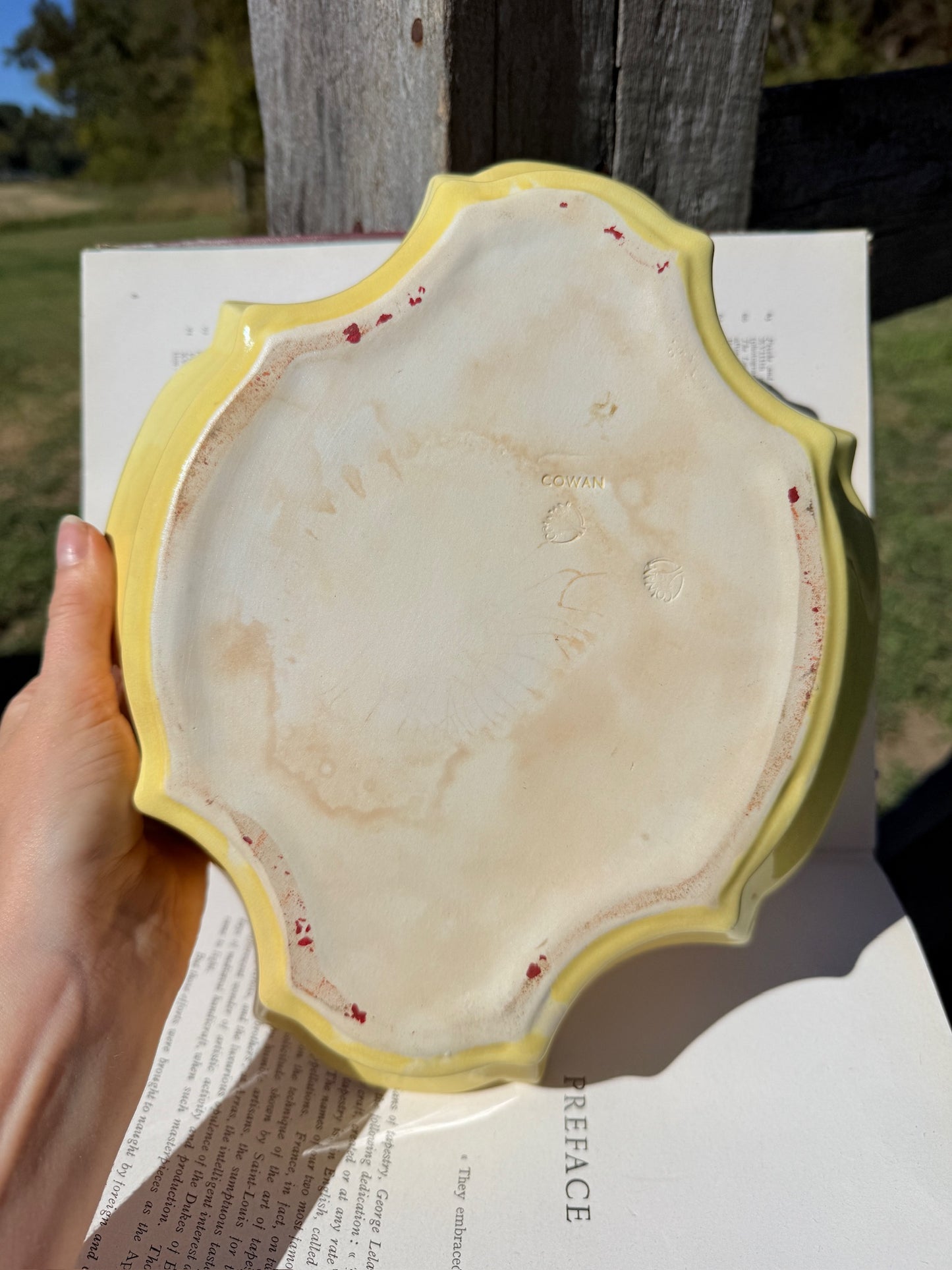 Vintage 1920s Cowan Pottery Yellow Ambassador Bowl