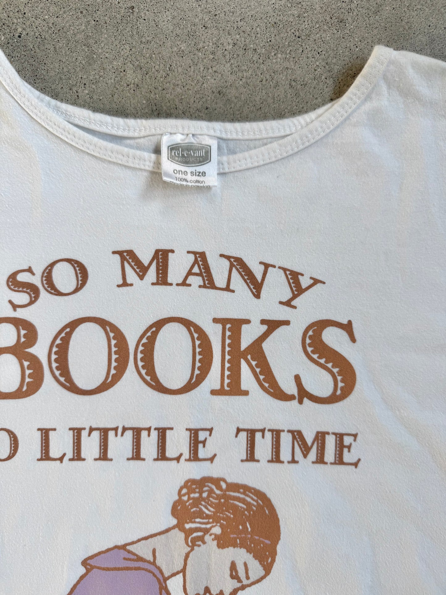 Vintage 1990s "So Many Books, So Little Time" Cotton Night Shirt | One Size