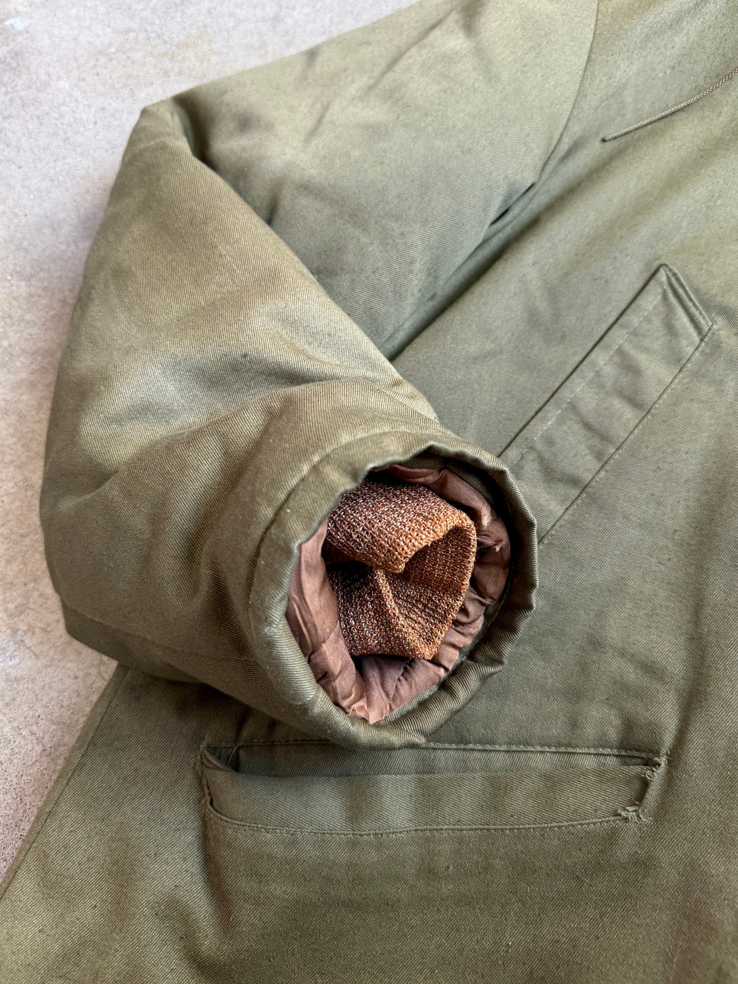 Vintage 1940s/50s Distressed Military Parka Jacket | Large