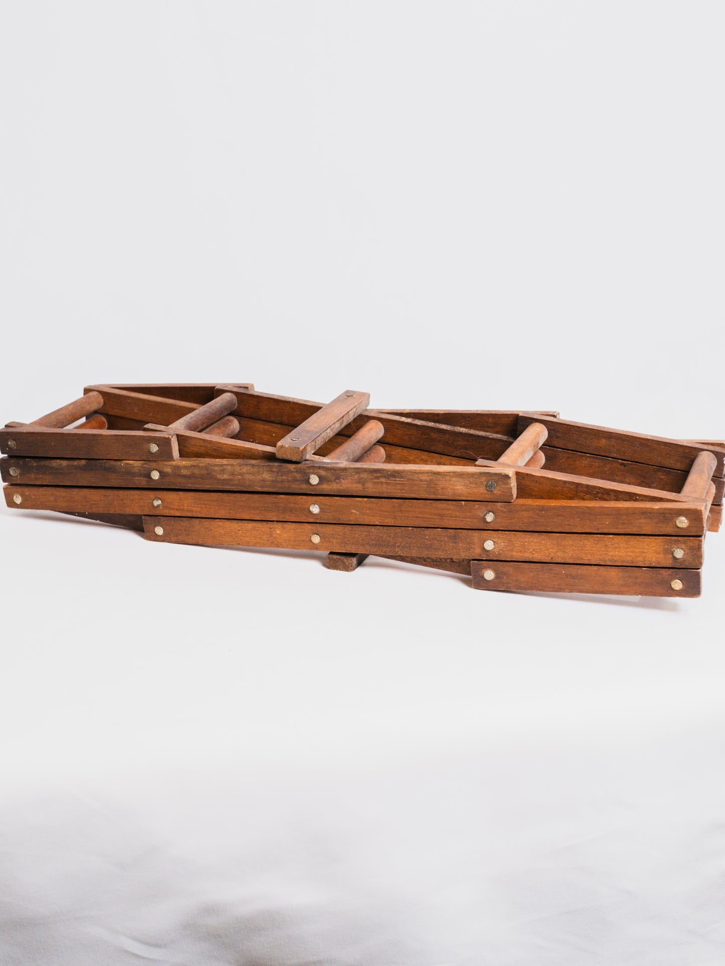 Vintage 1960s Wooden Accordion-Style Folding Wine Rack