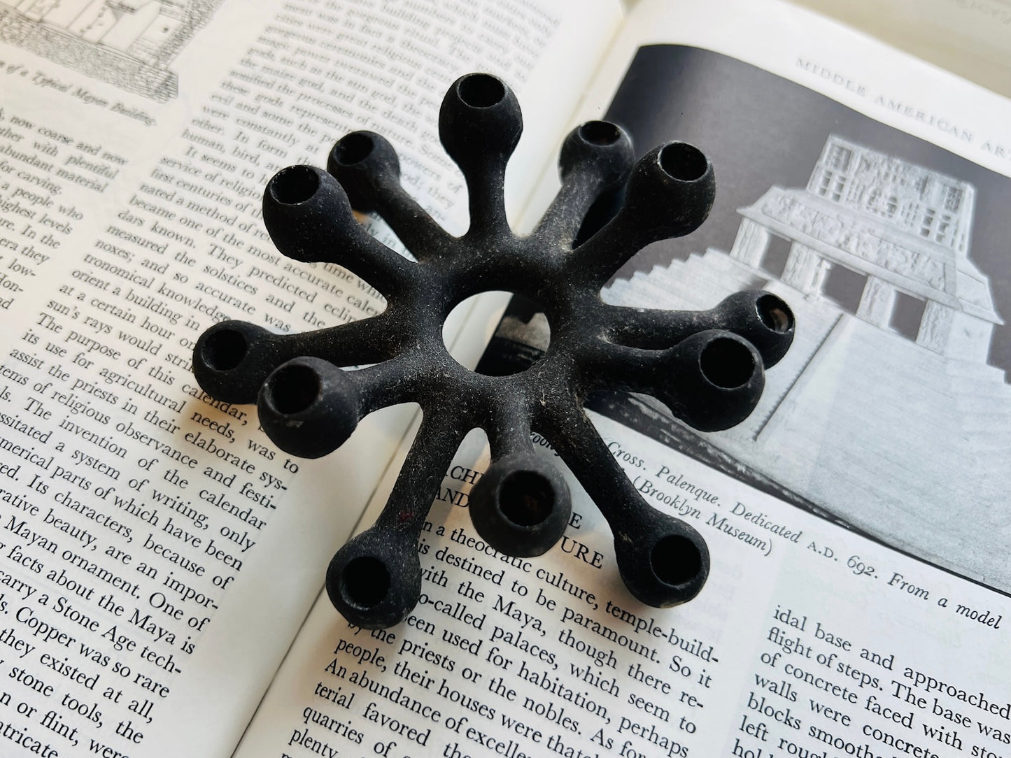 Vintage 1950s Dansk Cast Iron 12 Stick Candlestick Holder