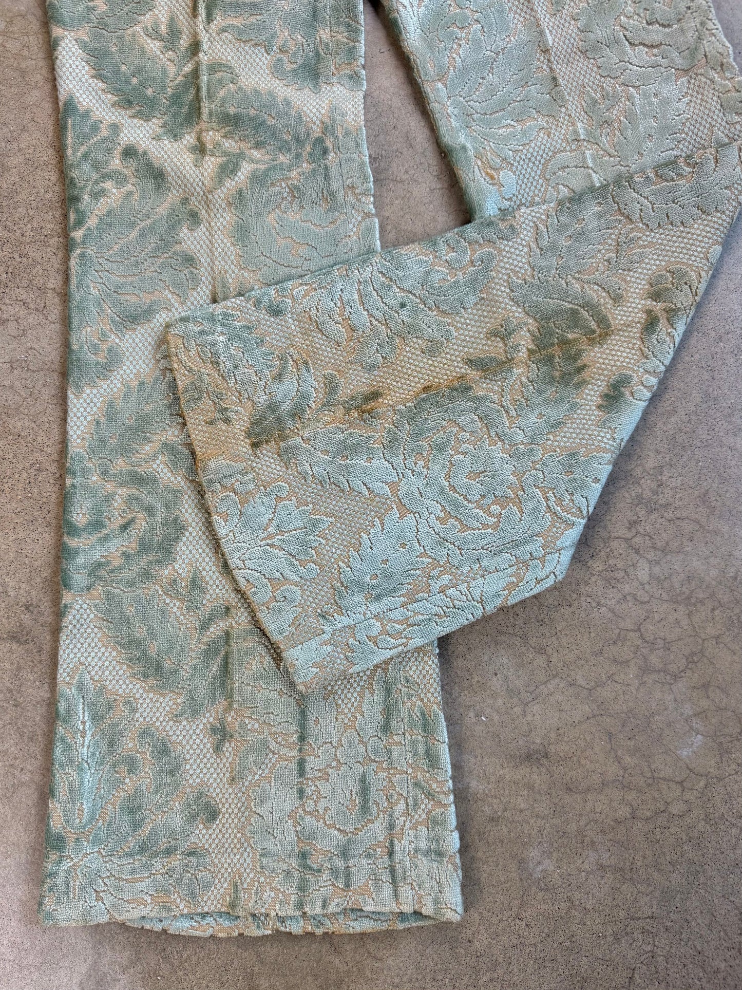 Vintage 1960s Lee Cooper Floral Tapestry Flare Trousers | Waist 28”