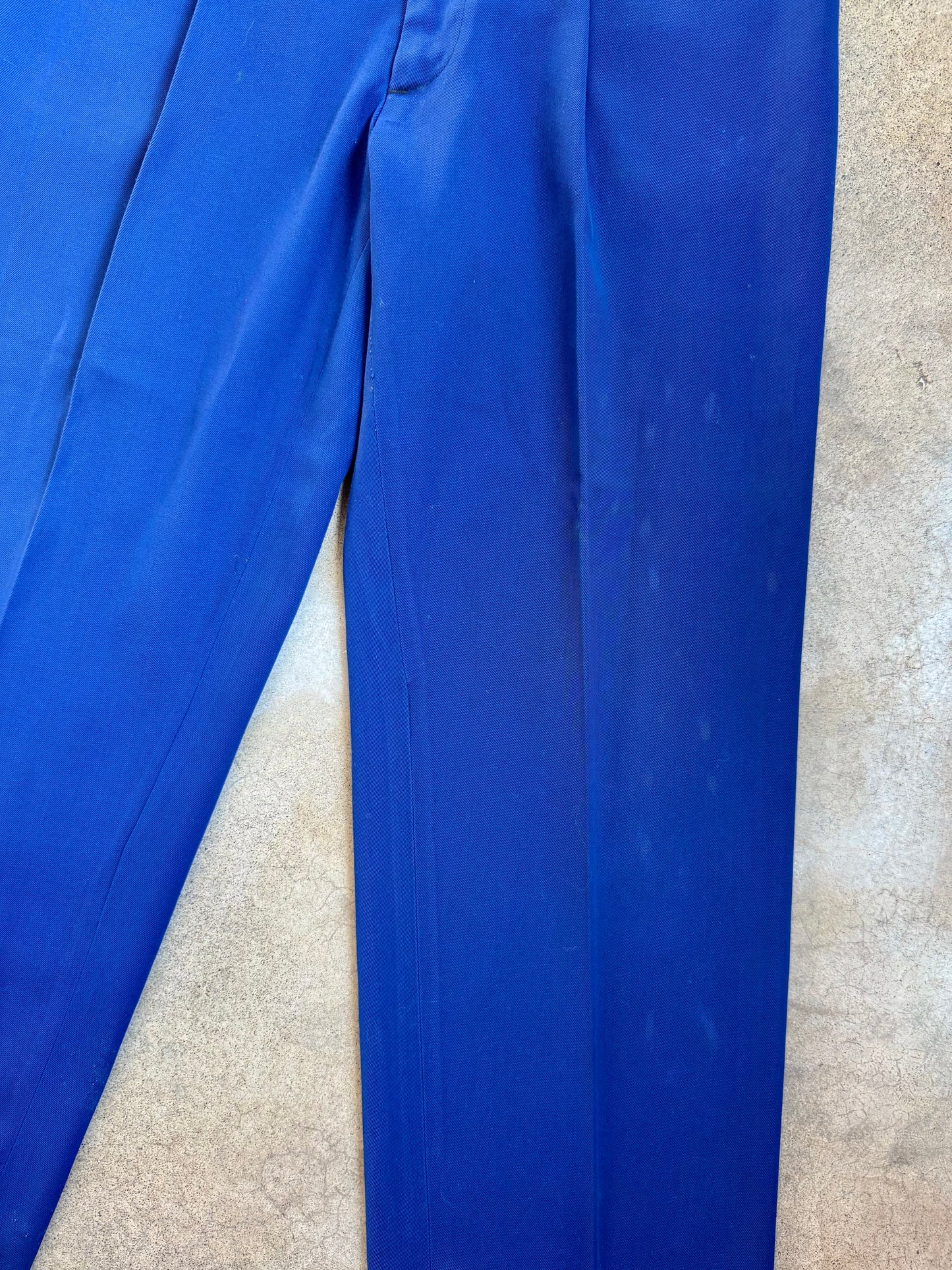 Vintage 1950s Riverside Masterbilt Royal Blue High-Waist Pleated Trousers | Waist 32”