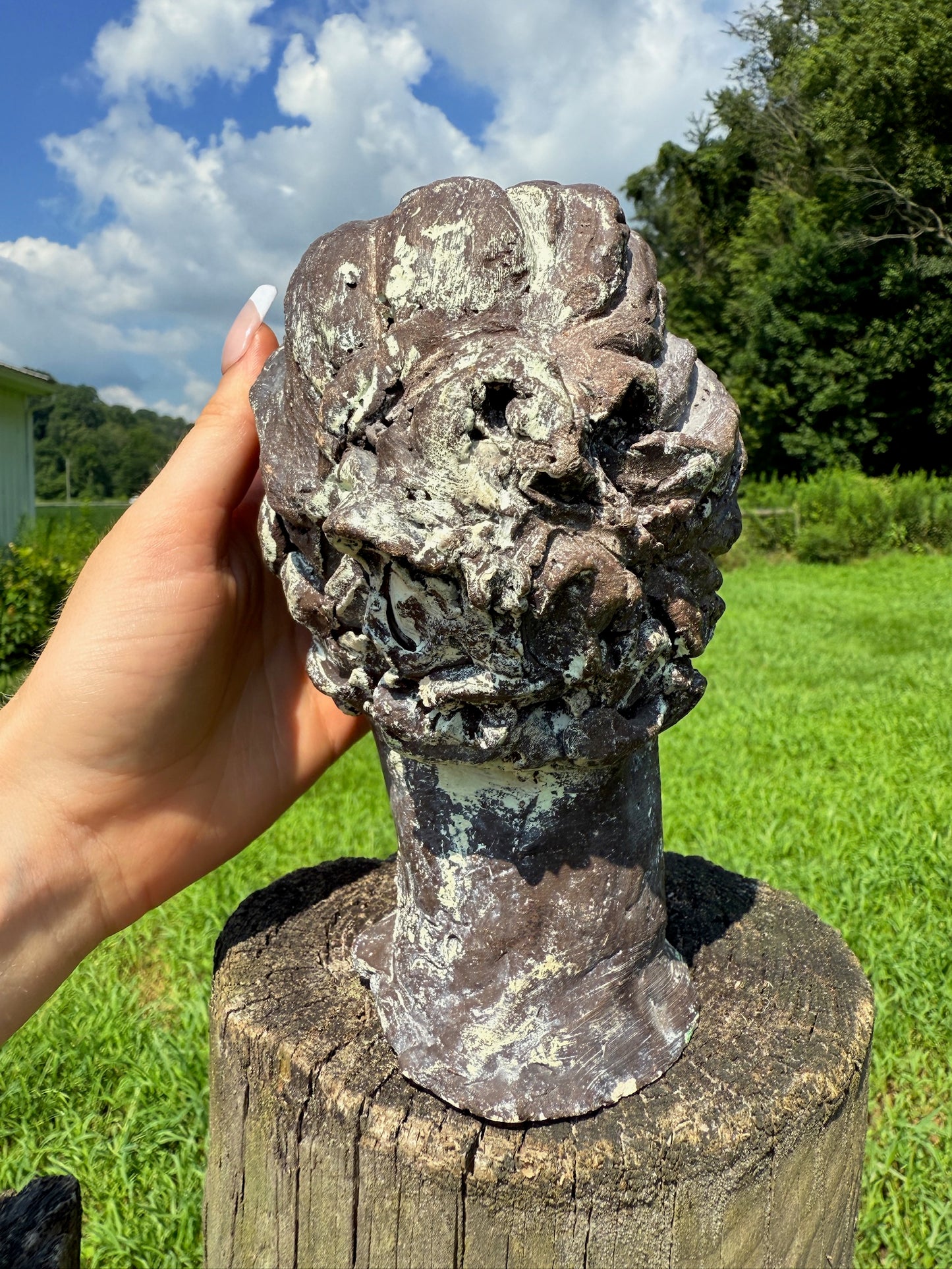 Antique Style "Regency Woman" Clay Bust Sculpture