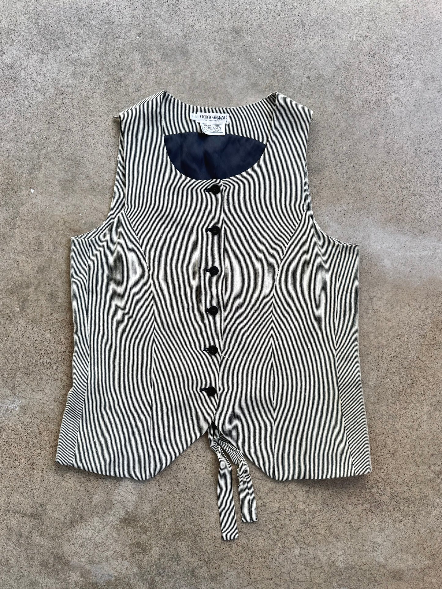 Vintage Giorgio Armani Pinstripe Two-Piece Pant Suit | S/M