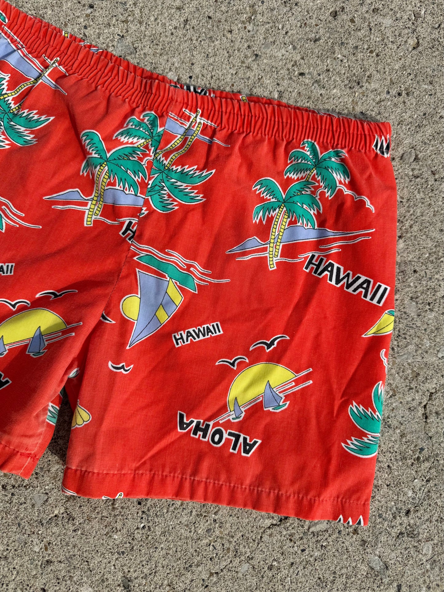 Vintage 1970s Hawaiian Shirt & Shorts Two-Piece Set