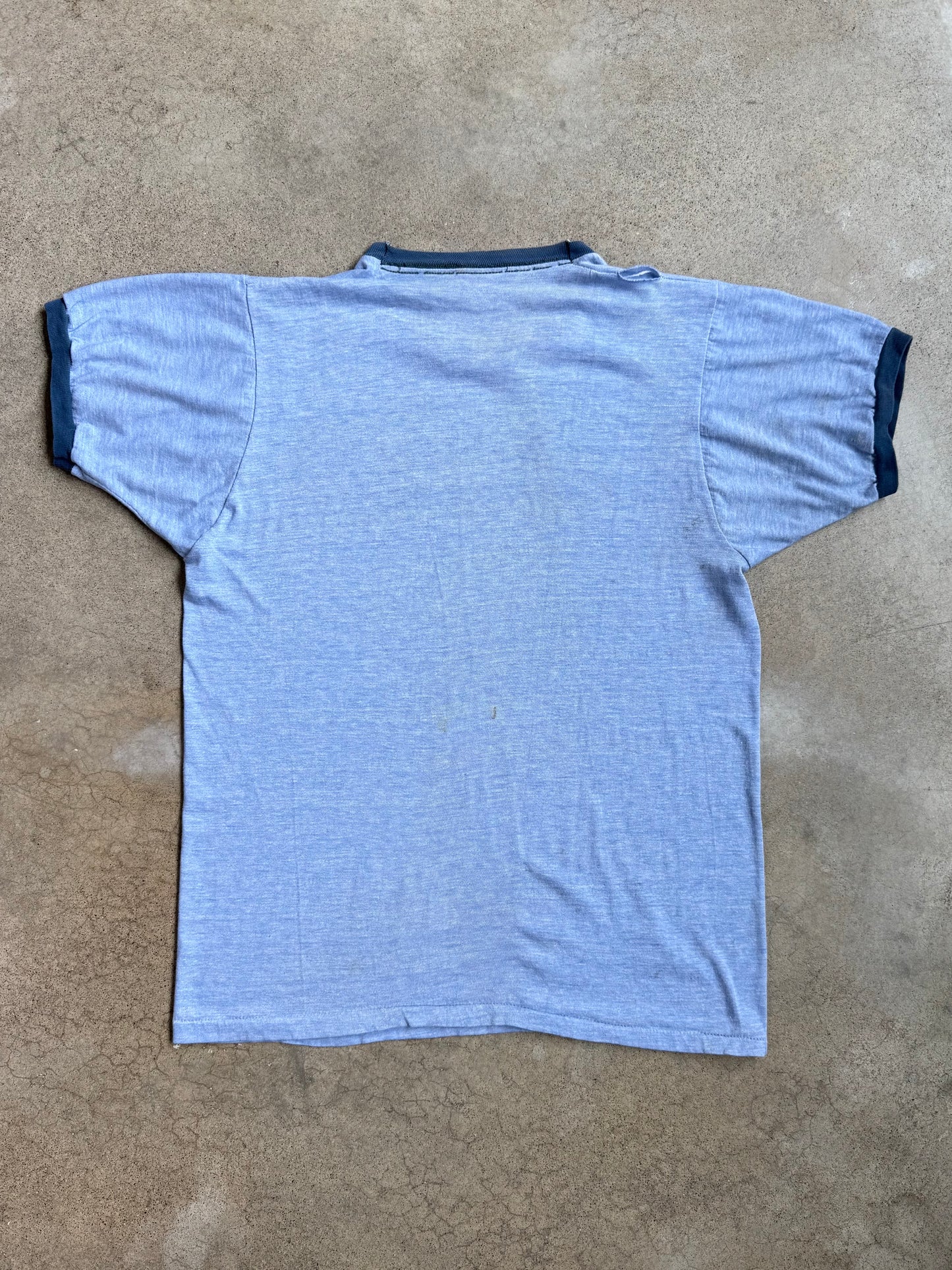 Vintage 1980s “I Slept on Ft. Walton Beach” Blue Ringer Tee | Medium