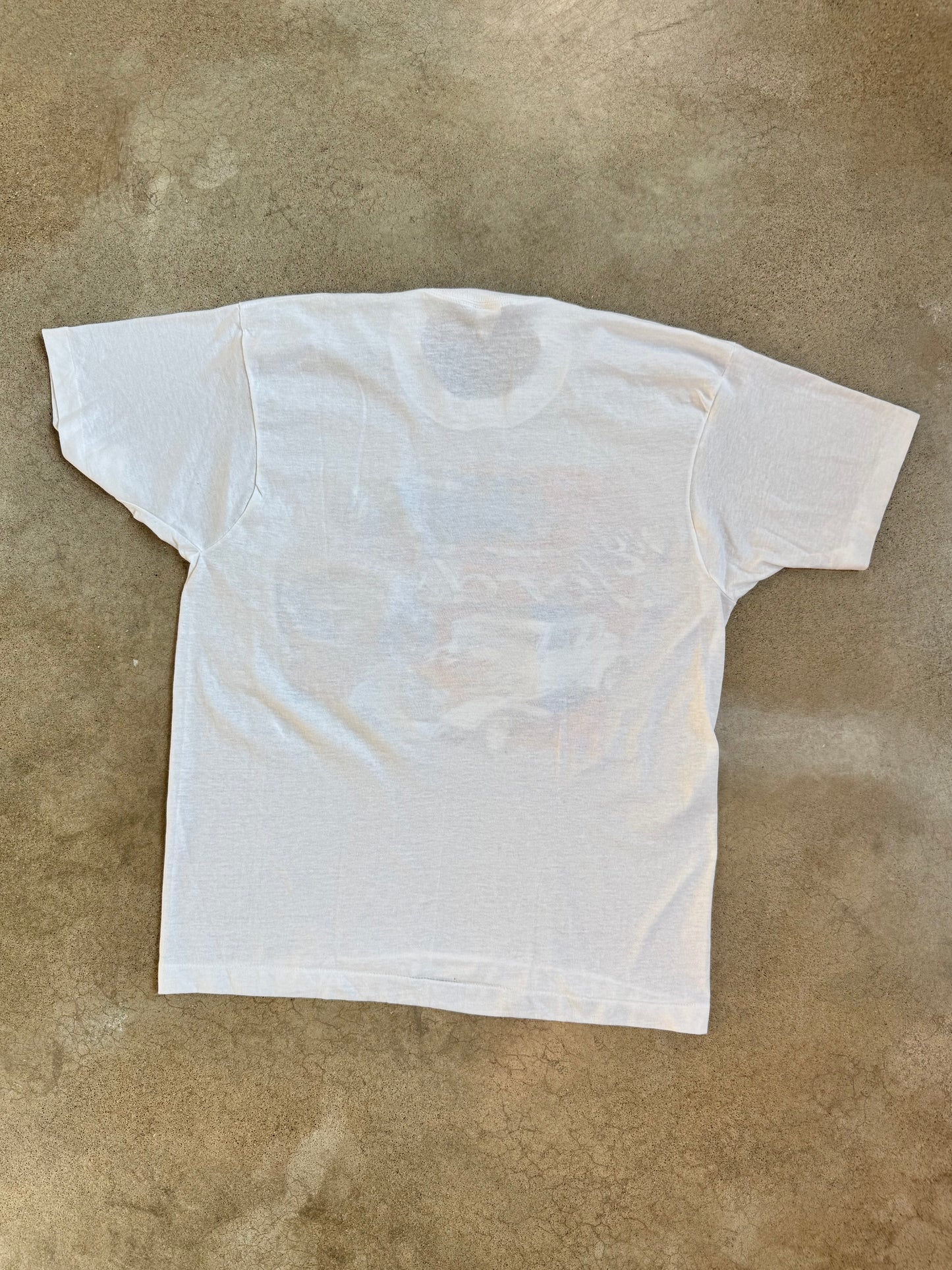 Vintage 1980s Air Waves “Old Fords Never Die” White Graphic Tee | Large