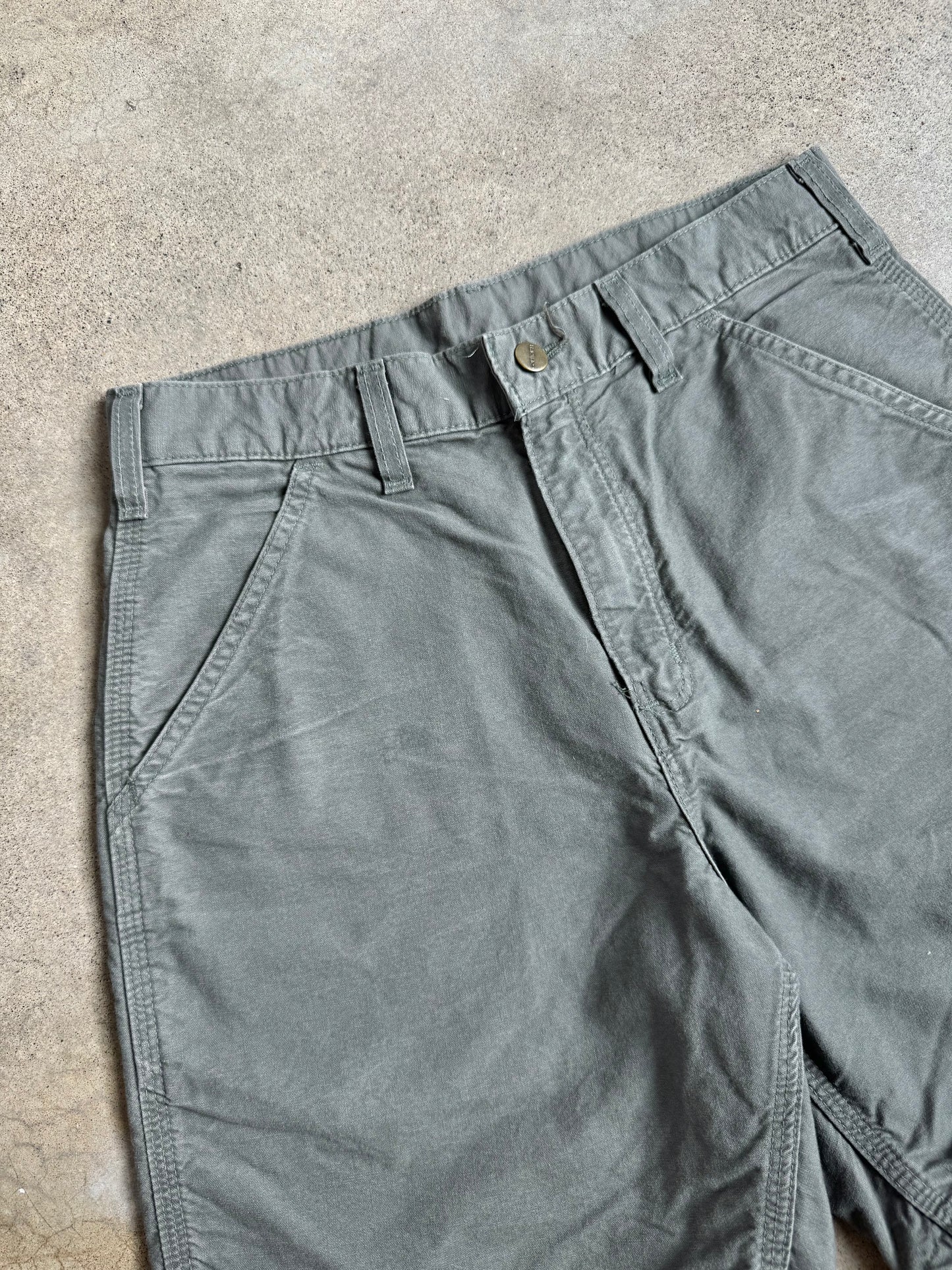Vintage 1990s Carhartt Grey Canvas Utility Work Shorts | Waist 30”