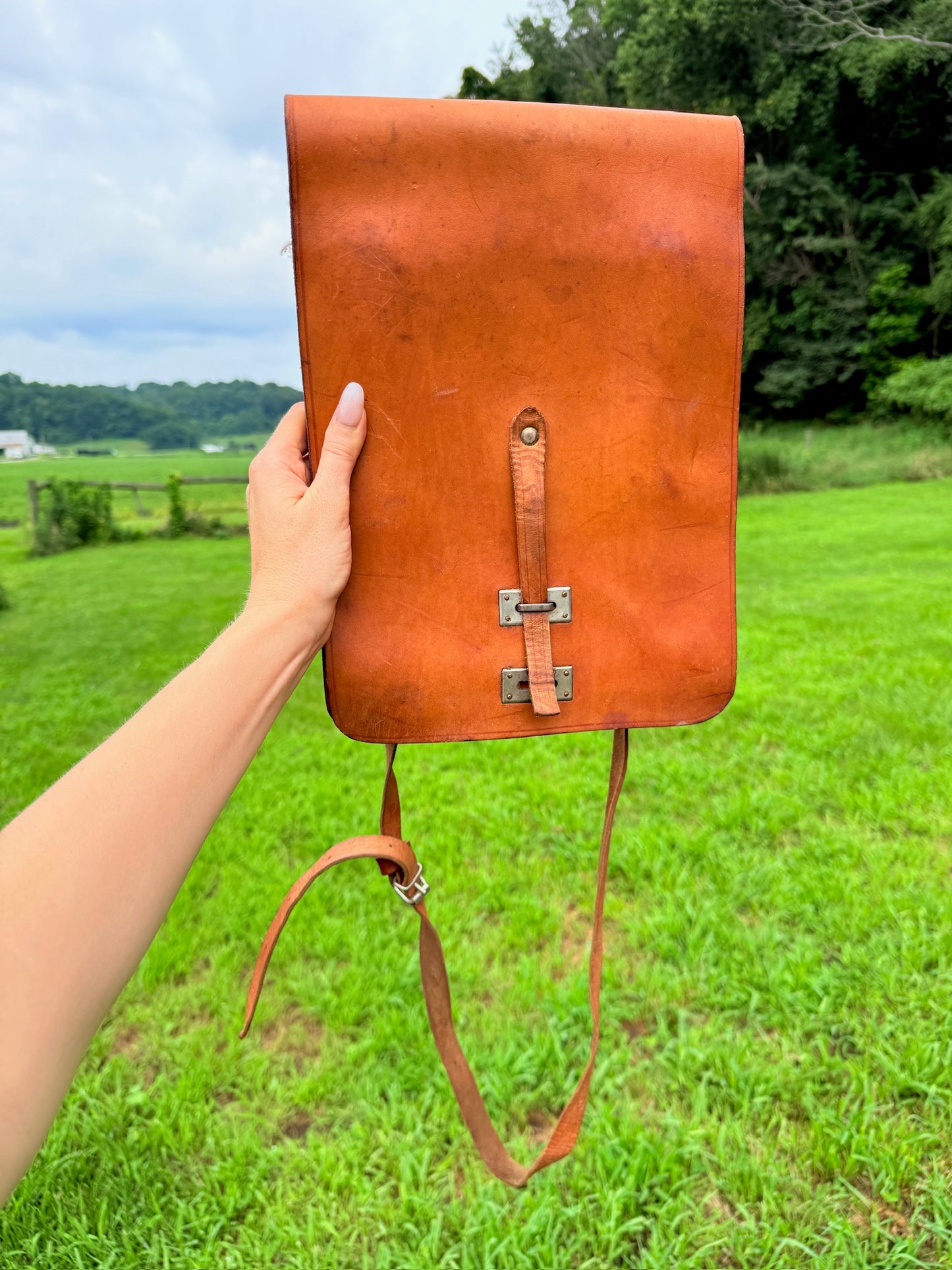 Vintage 1940s WW2 Polish Military Officer Field Map Bag